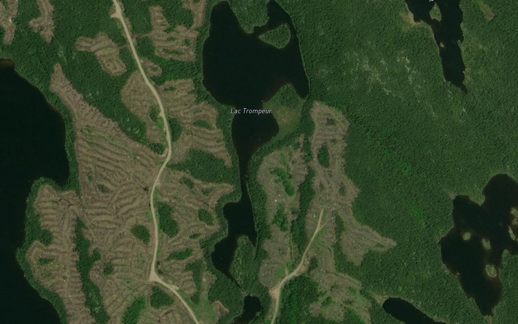 Satellite map of the Lac Trompeur