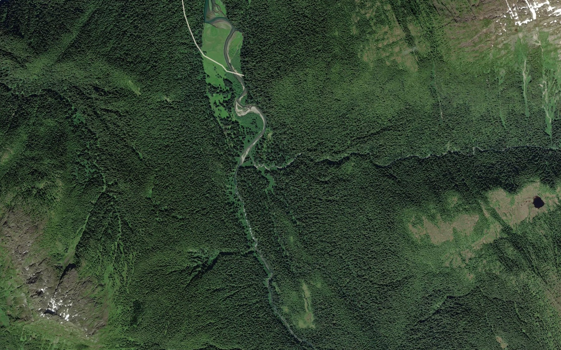Satellite map of the Sylvia Creek