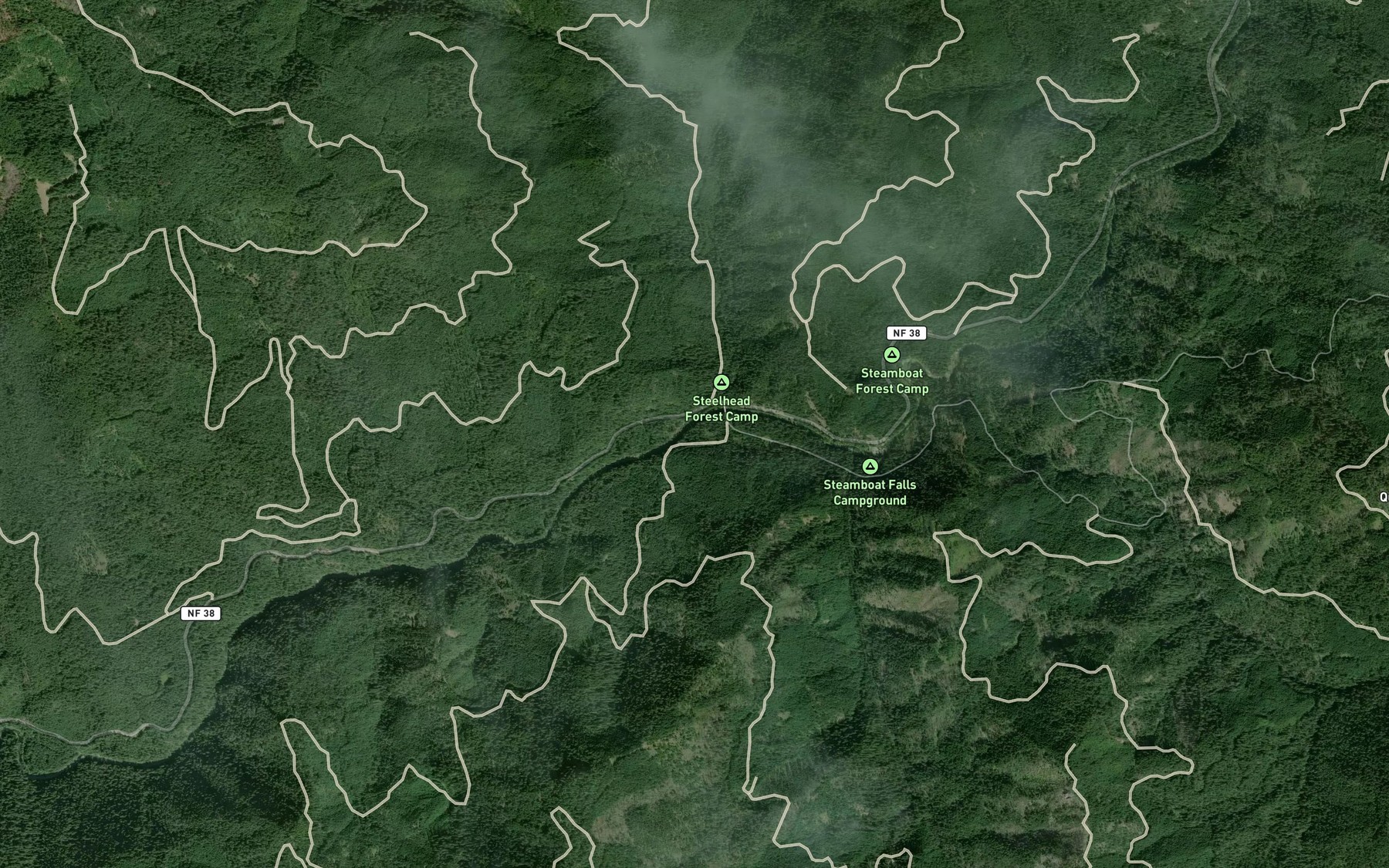 Satellite map of the Steelhead Creek