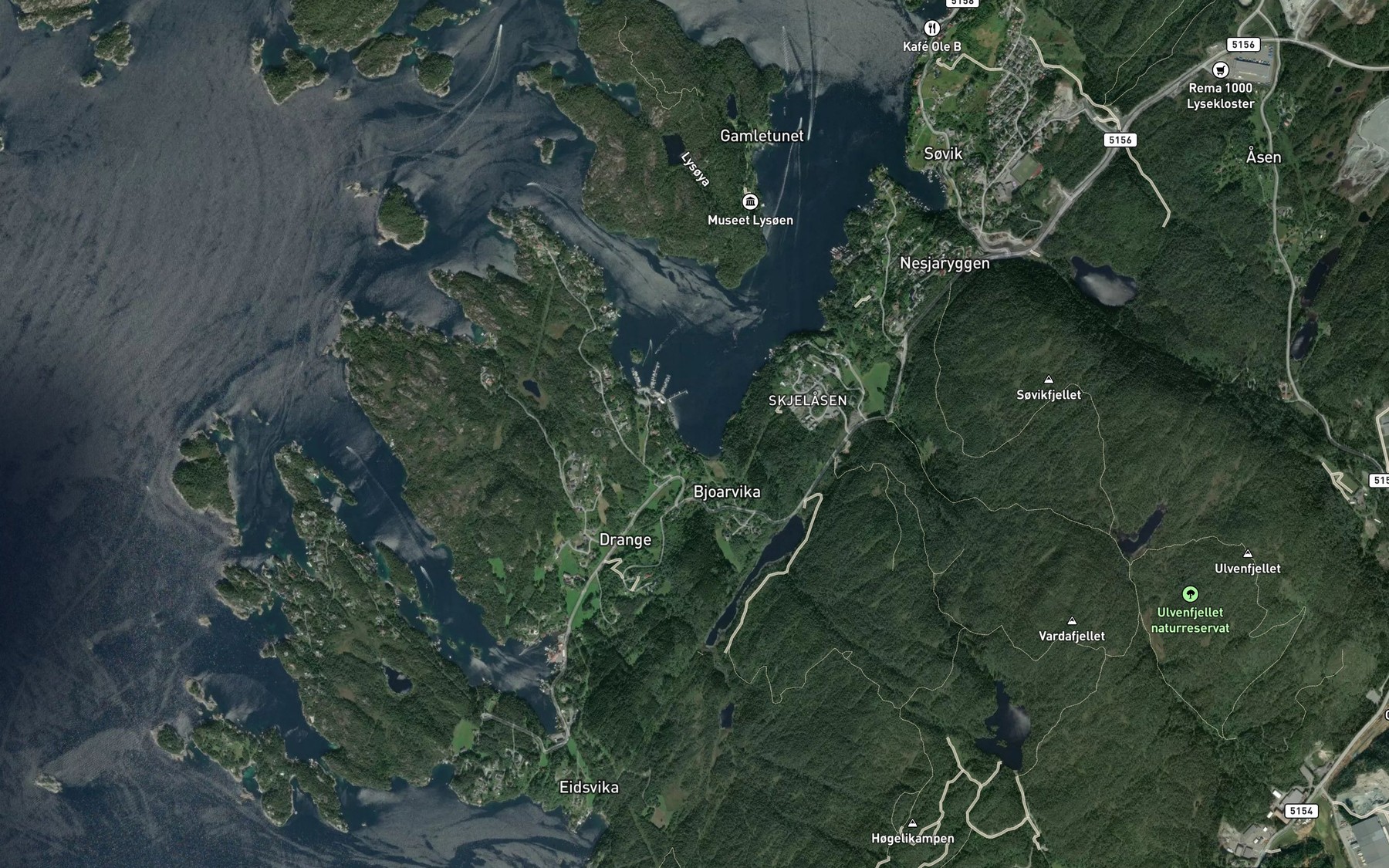 Satellite map of the Bjoarvika