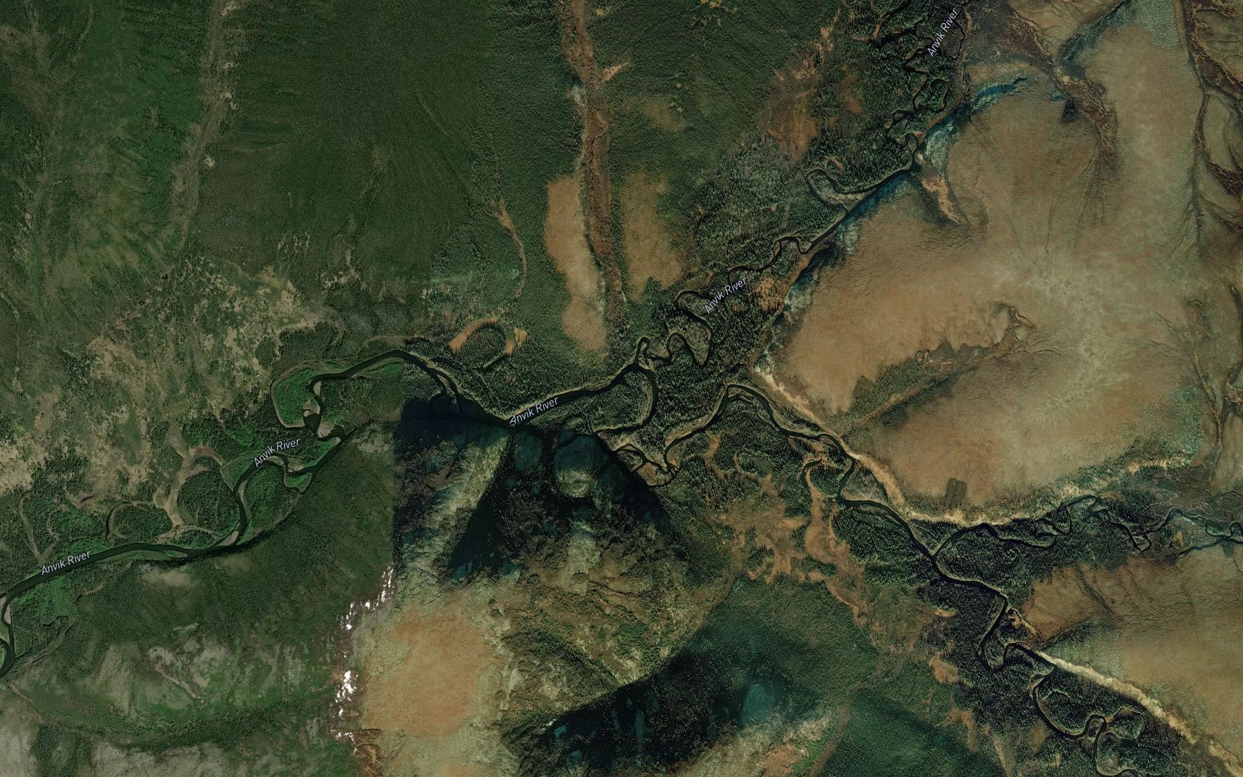Satellite map of the McDonald Creek