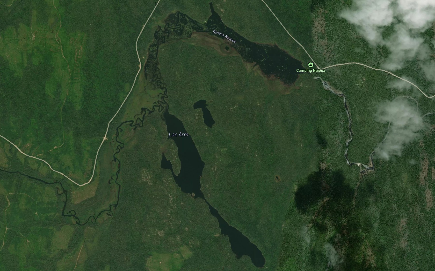 Satellite map of the Lac Arm