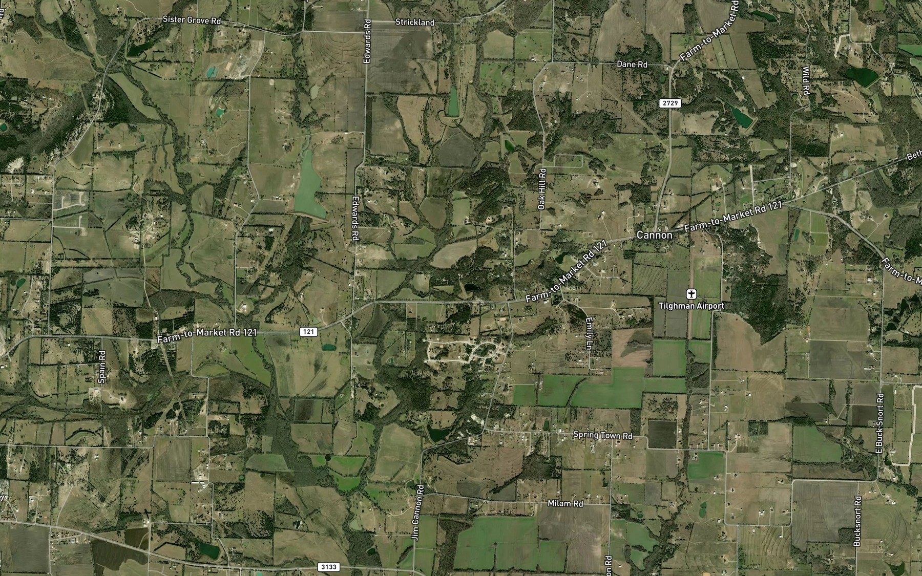 Satellite map of the Soil Conservation Service Site 36 Reservoir