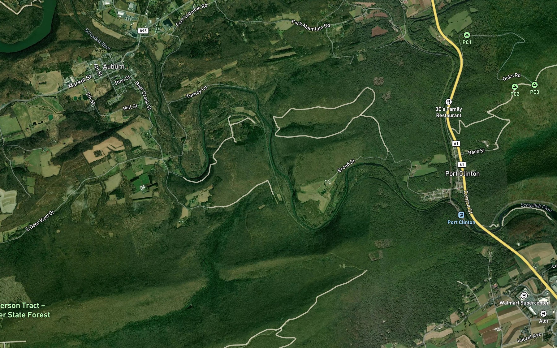 Satellite map of the Stony Creek