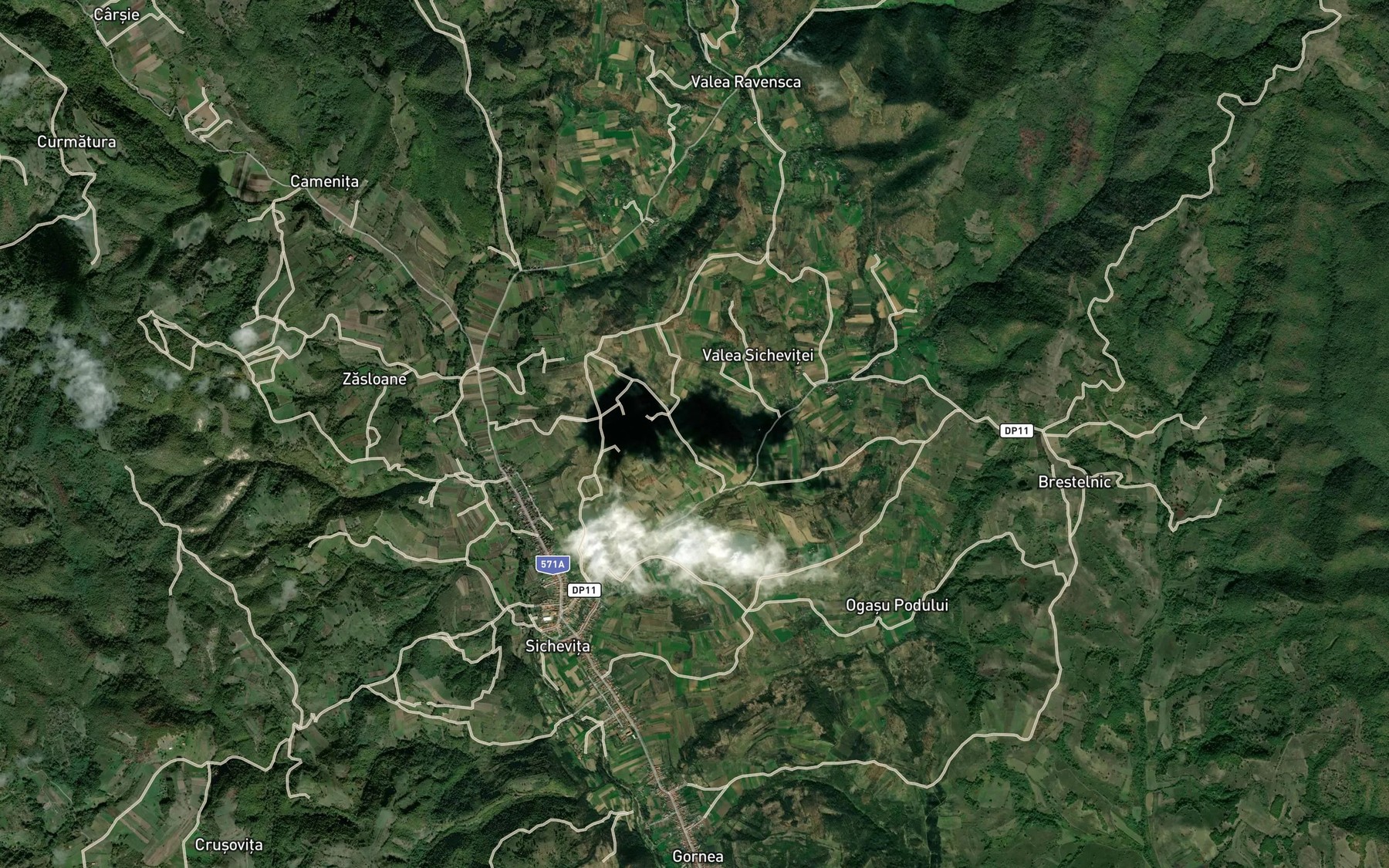Satellite map of the Privalul Gornea