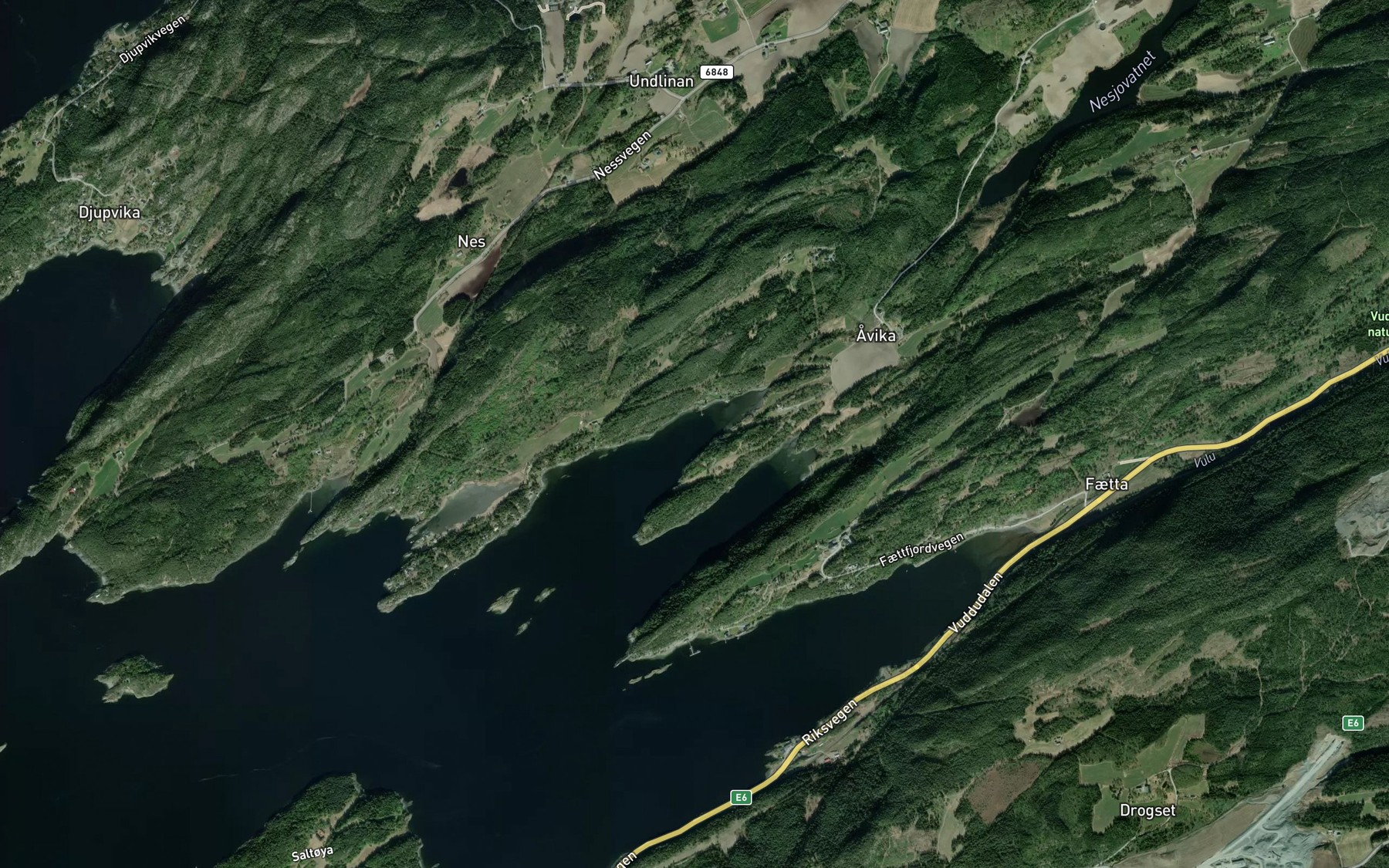 Satellite map of the Avikfjorden