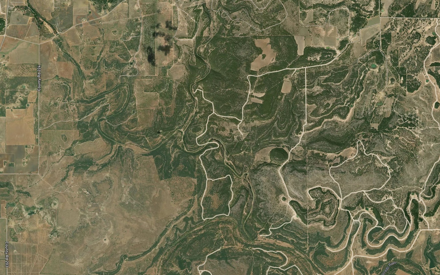 Satellite map of the Mukewater Creek