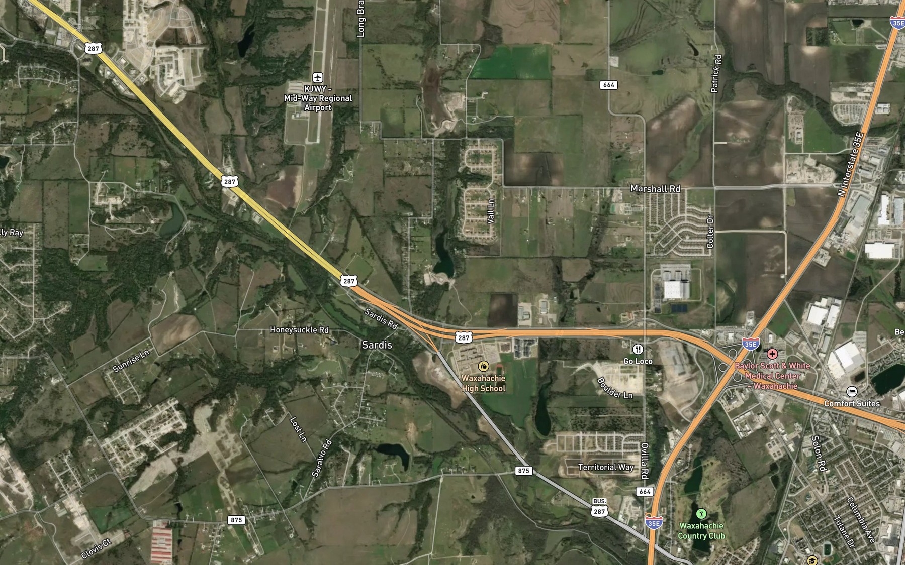 Satellite map of the Soil Conservation Service Site 11 Reservoir