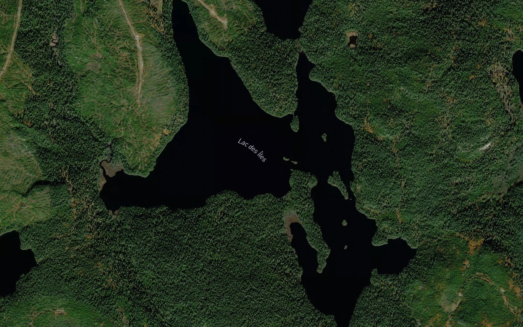 Satellite map of the Lac des Iles