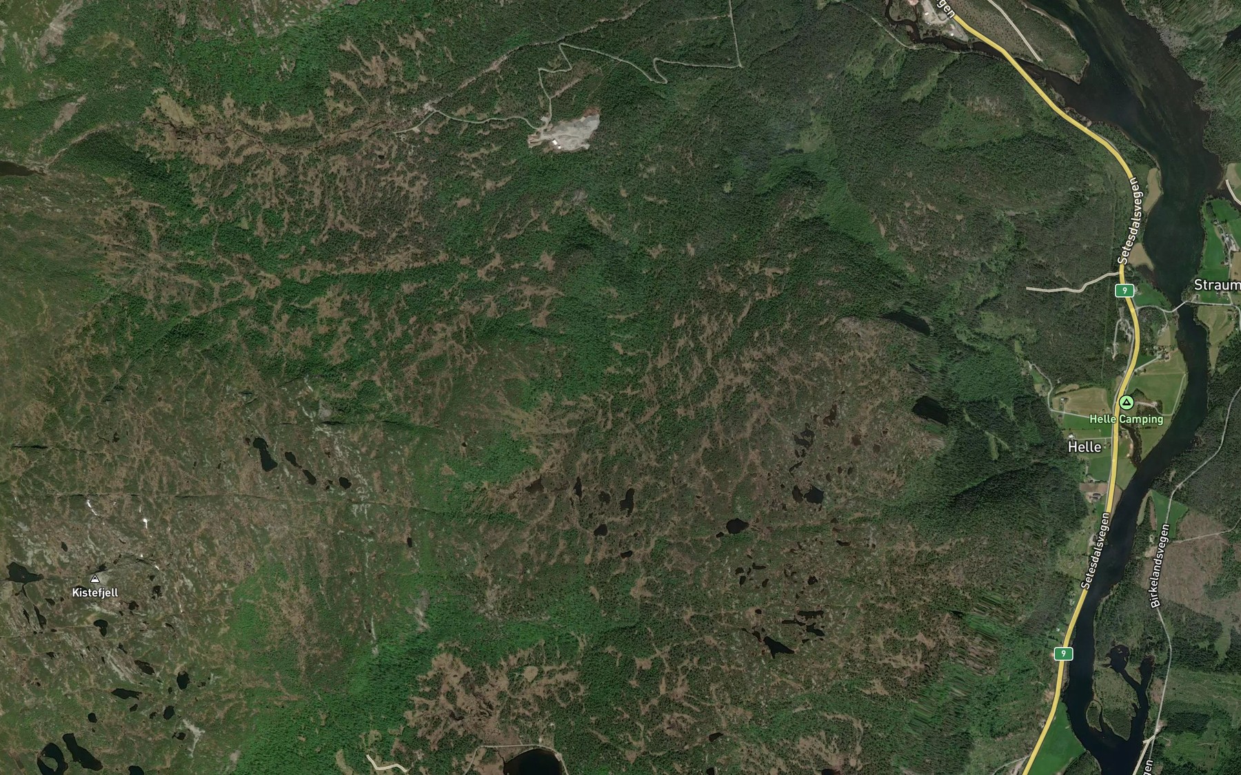 Satellite map of the Hukebekken
