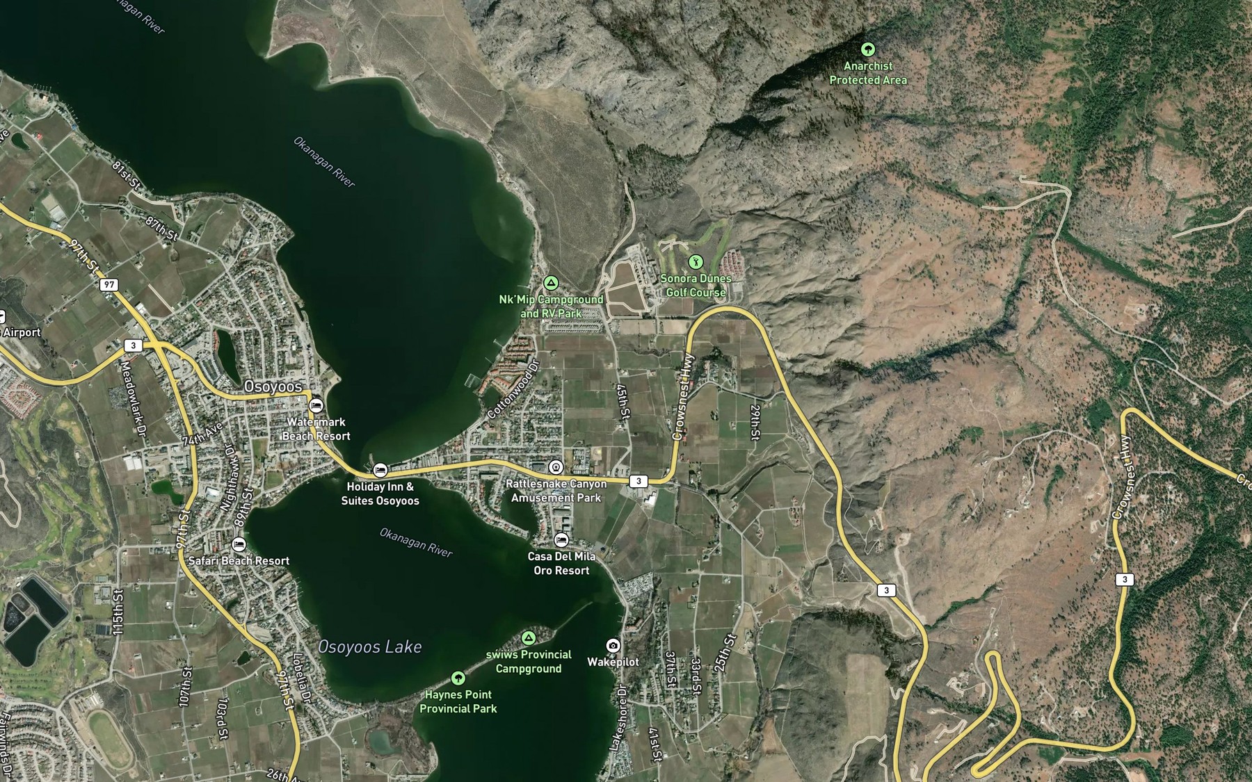 Satellite map of the Rancher Creek