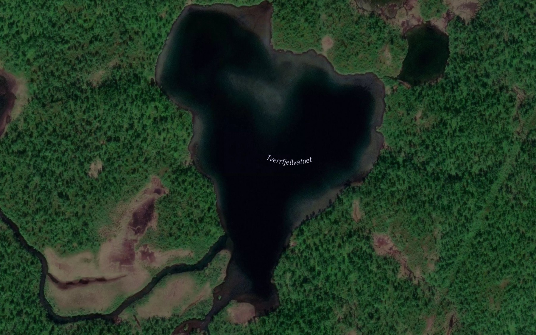 Satellite map of the Tverrfjellvatnet