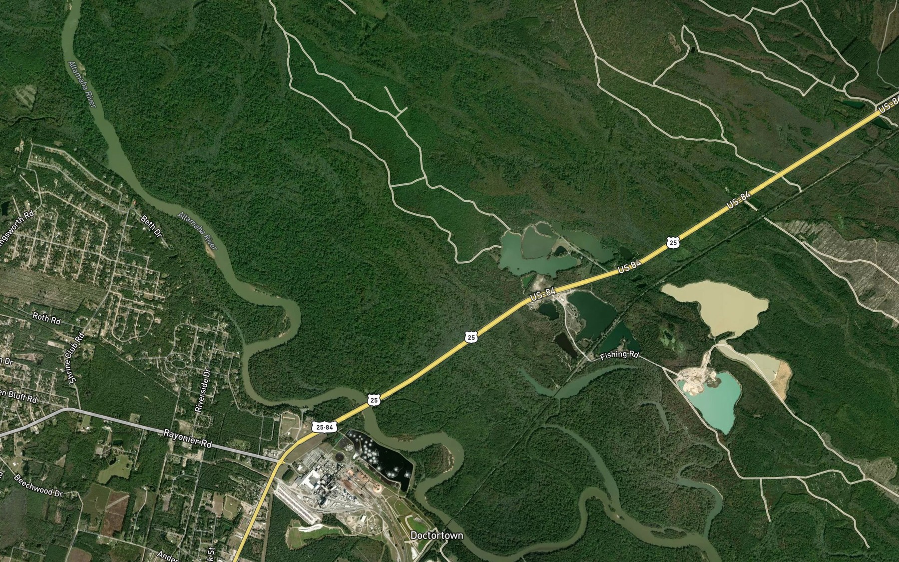 Satellite map of the Wiggins Lake