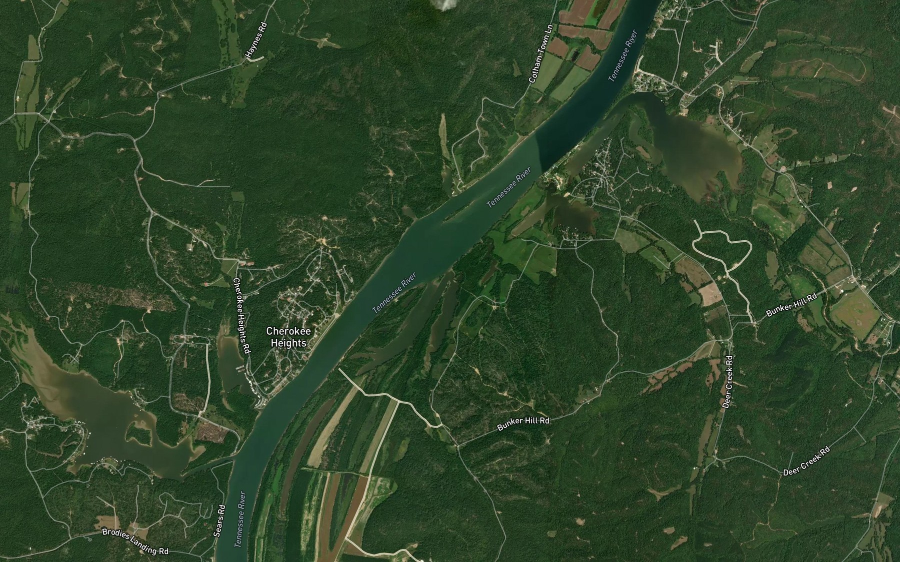 Satellite map of the Hewlett Branch
