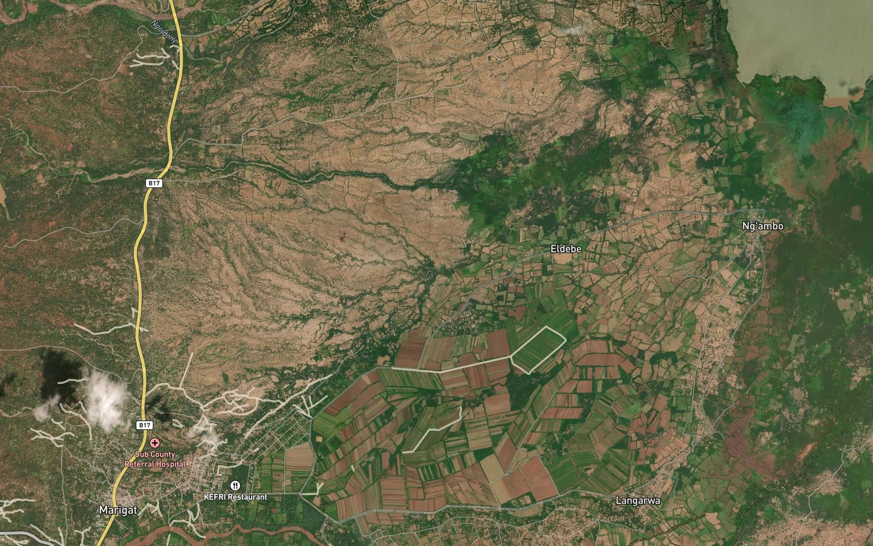 Satellite map of the Lebus