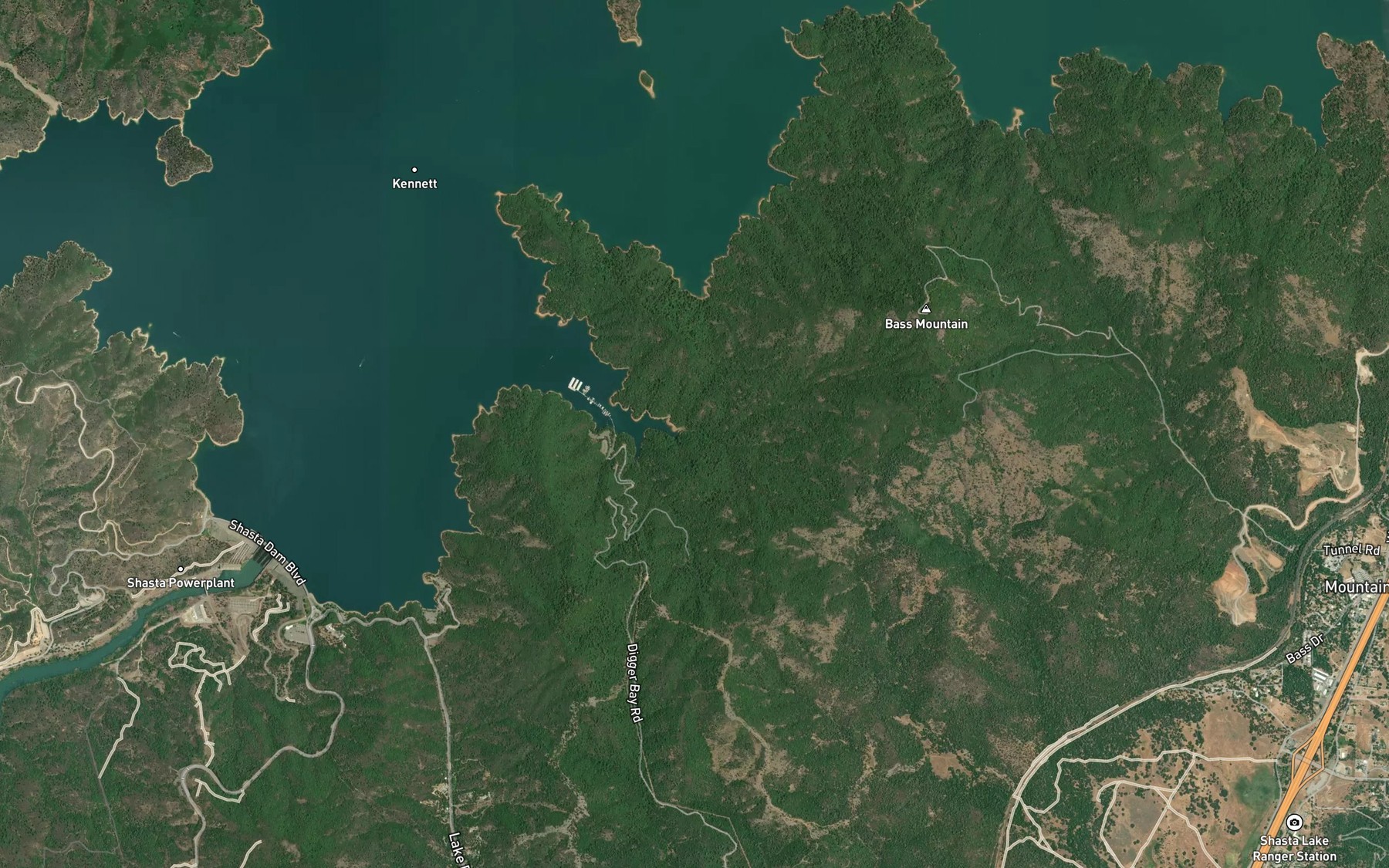 Satellite map of the Digger Creek