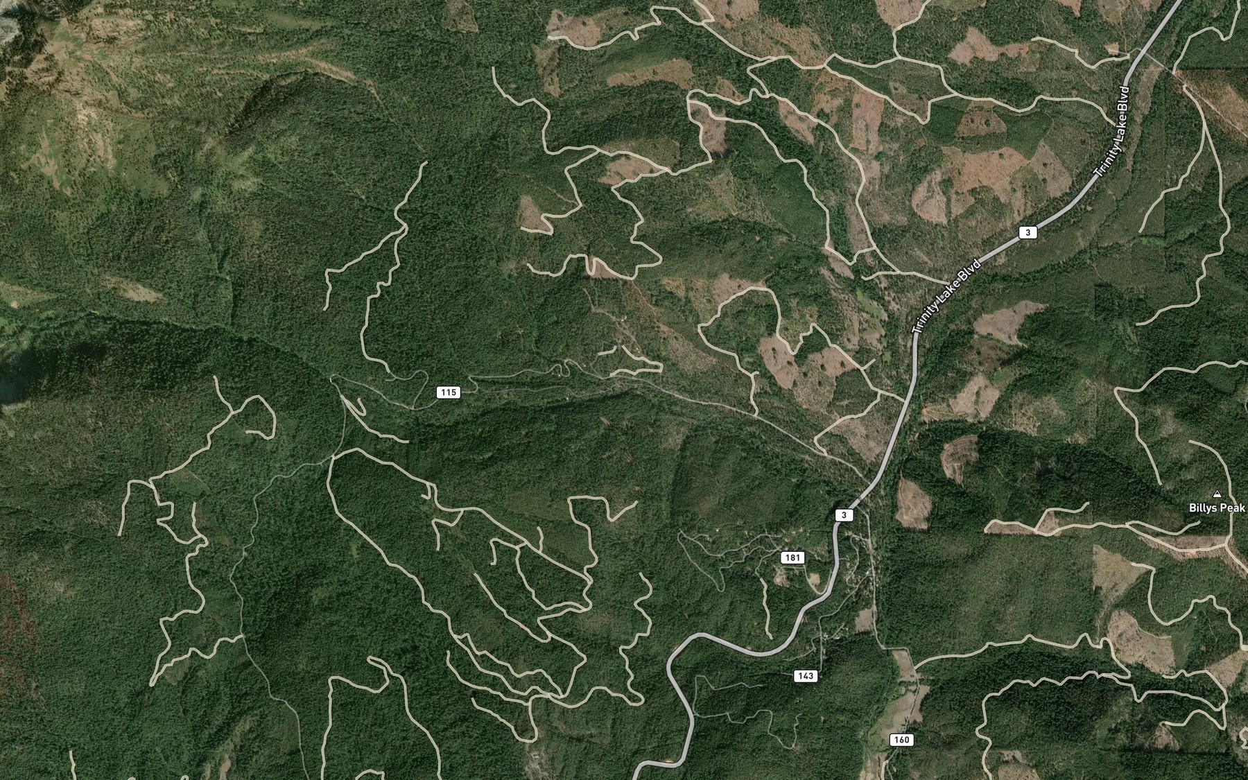 Satellite map of the Sheep Corral Creek