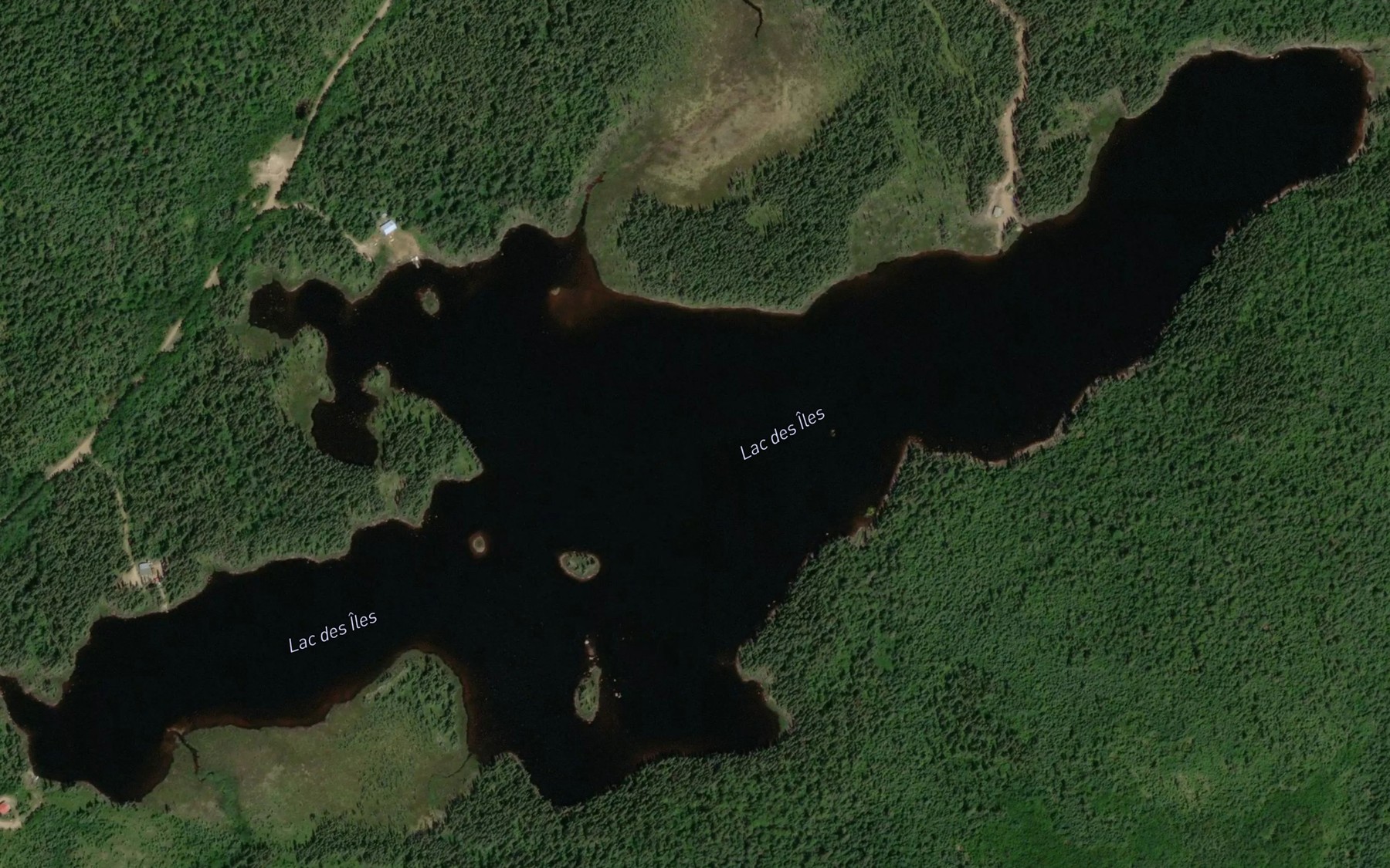 Satellite map of the Lac des Iles