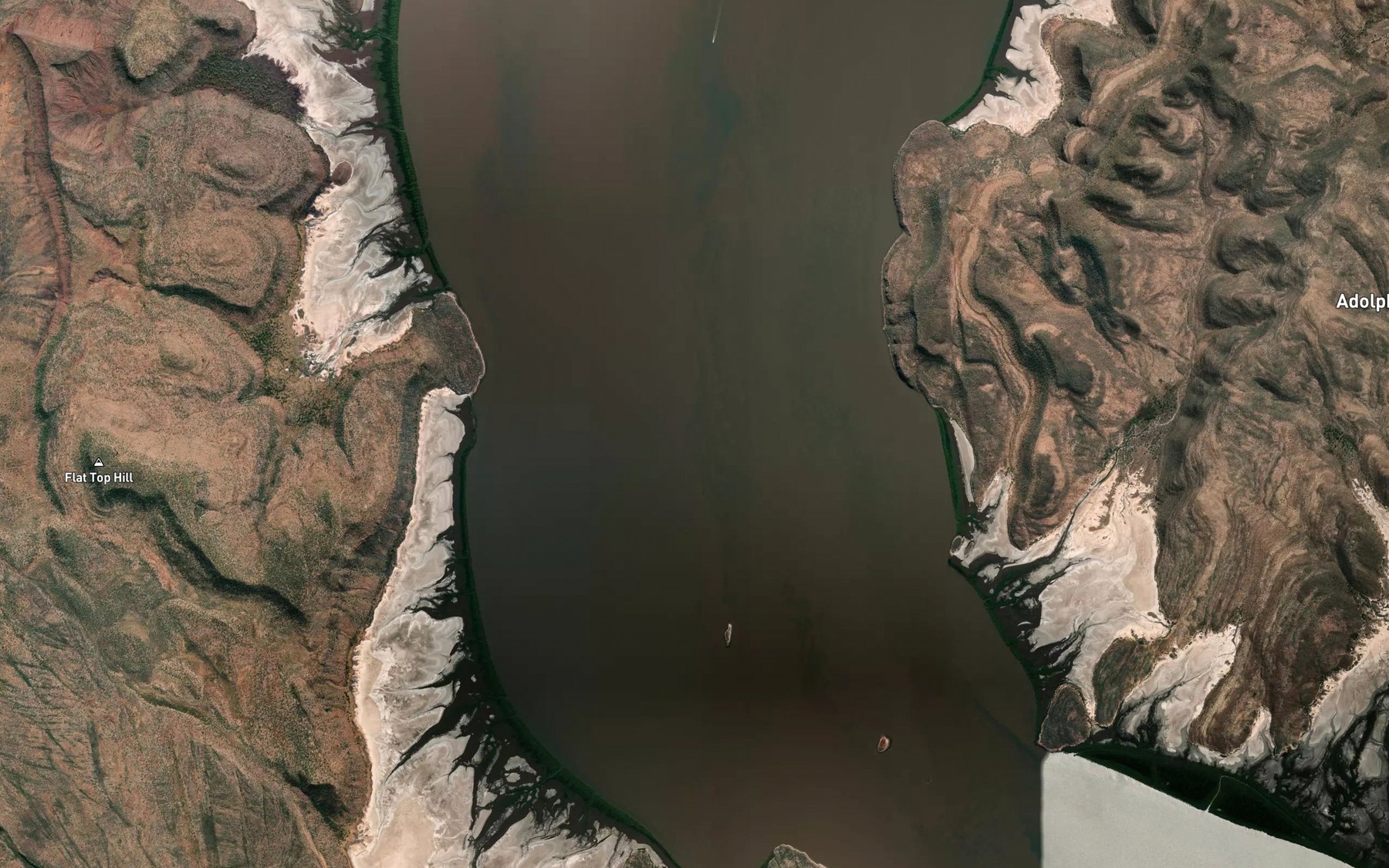 Satellite map of the Pentecost River