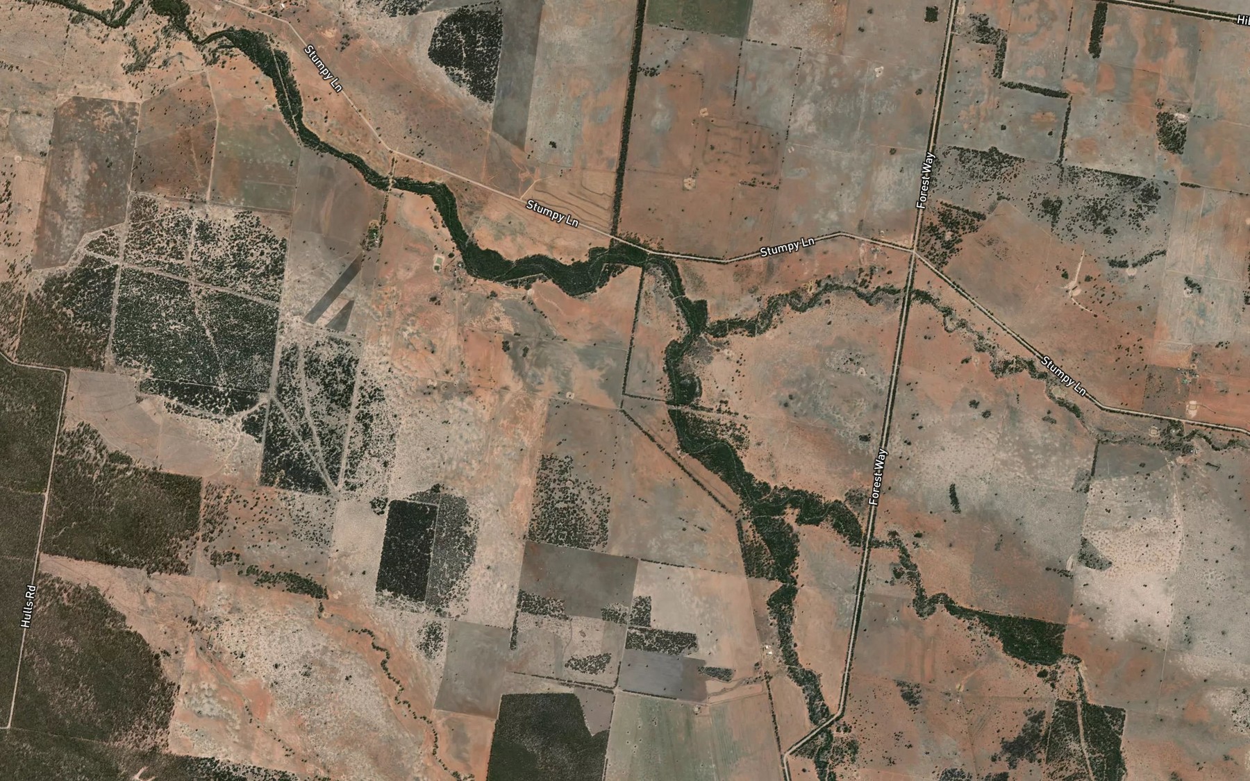 Satellite map of the Native Dog Creek