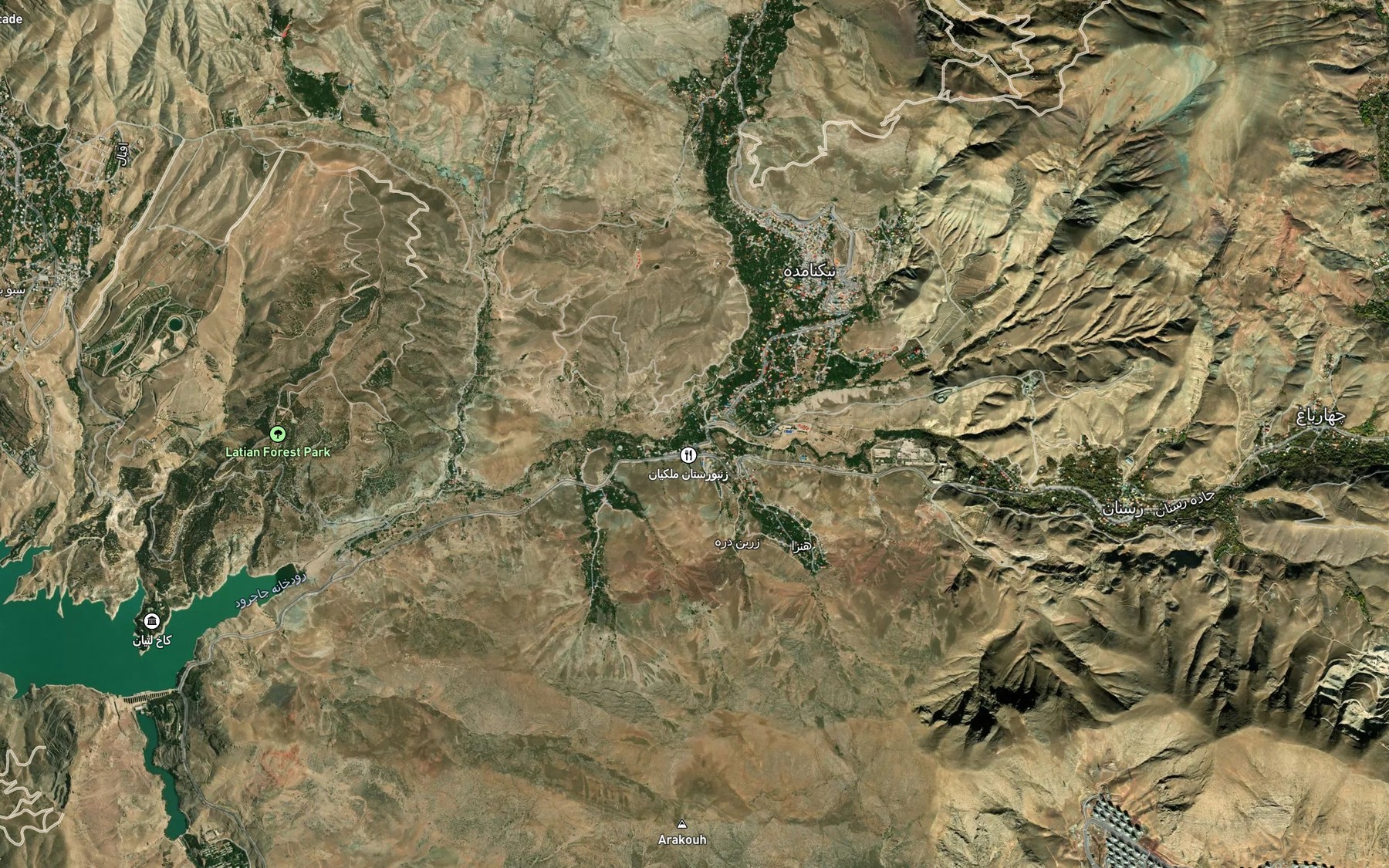 Satellite map of the Rudkhaneh-ye Barg-e Jahan
