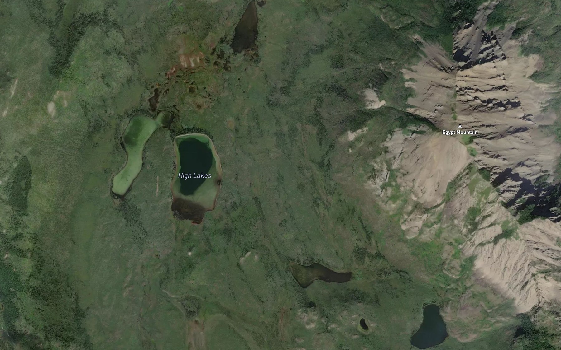 Satellite map of the High Lakes