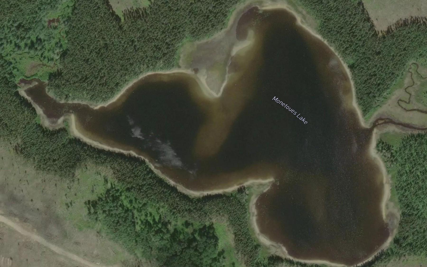 Satellite map of the Monetoues Lake