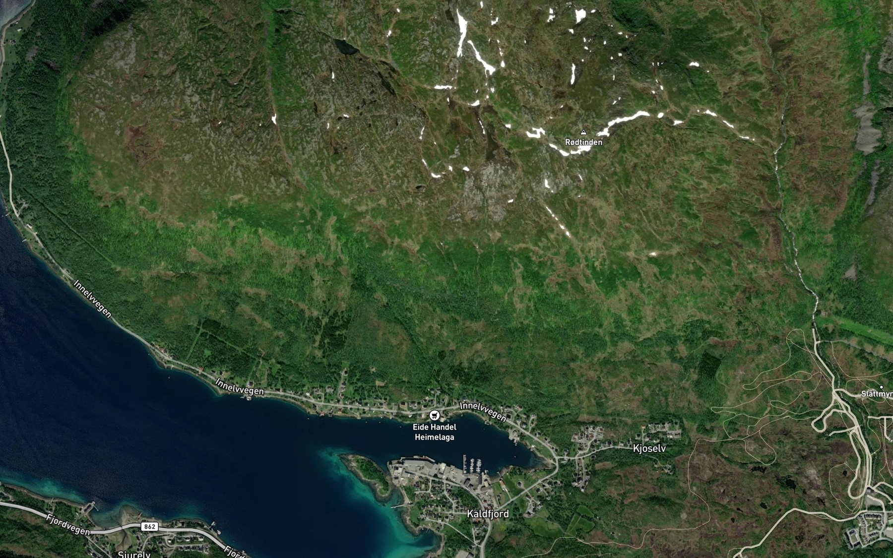Satellite map of the Mellaelva