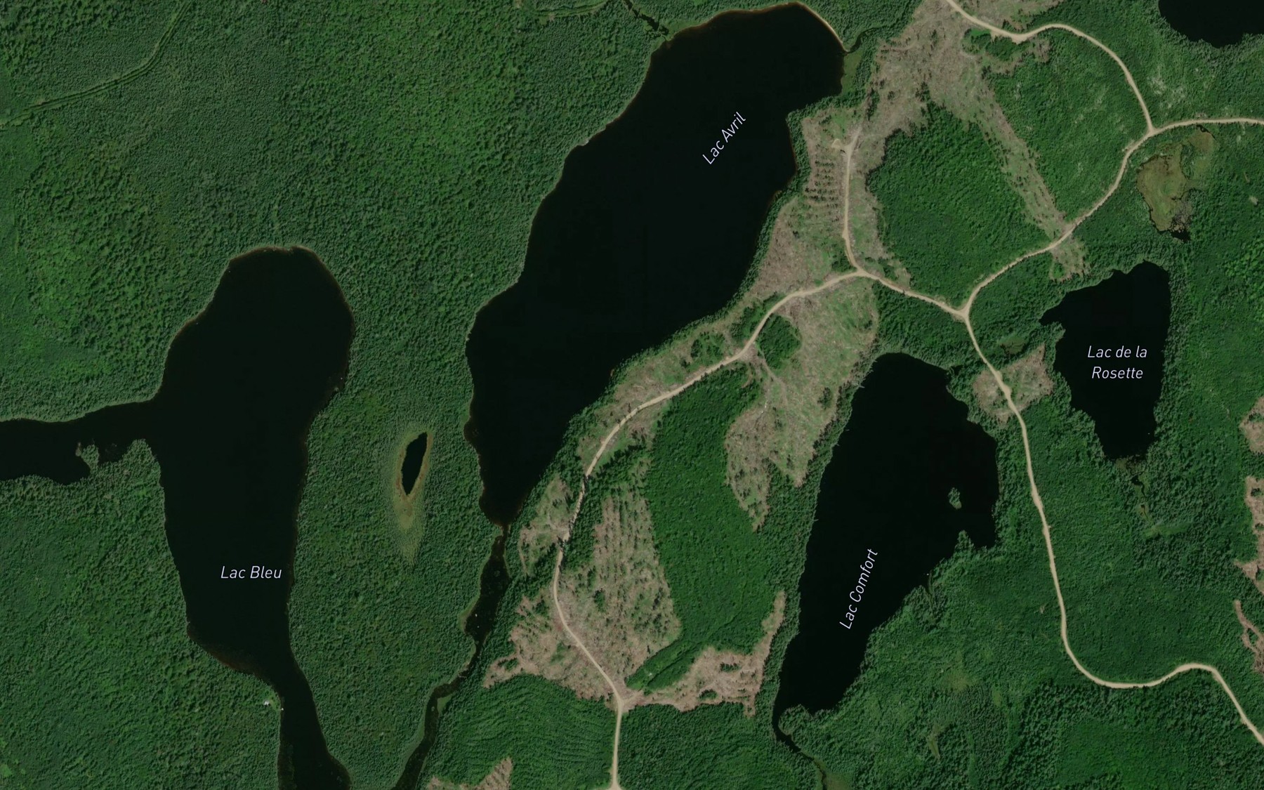 Satellite map of the Lac Avril