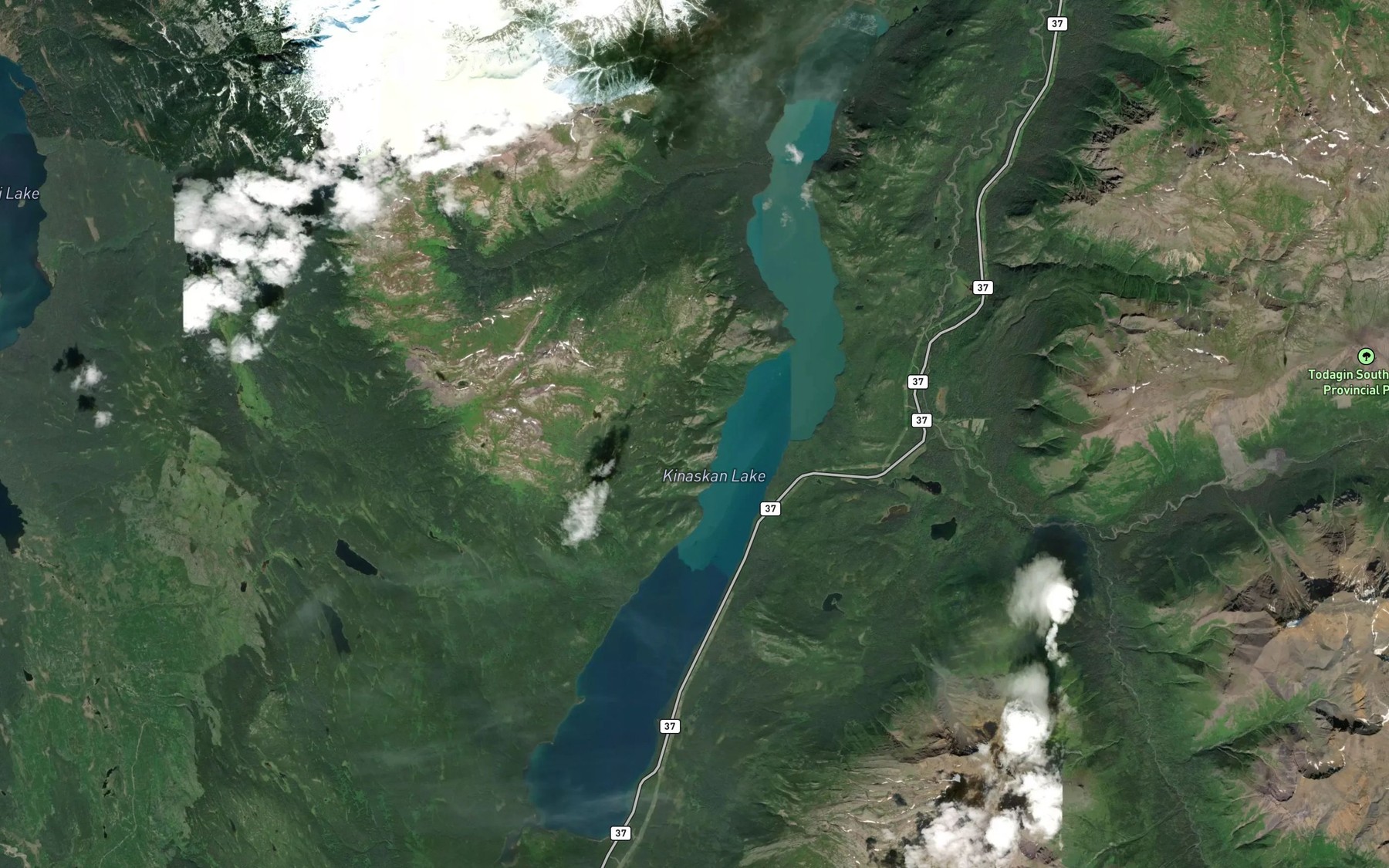 Satellite map of the Kinaskan Lake