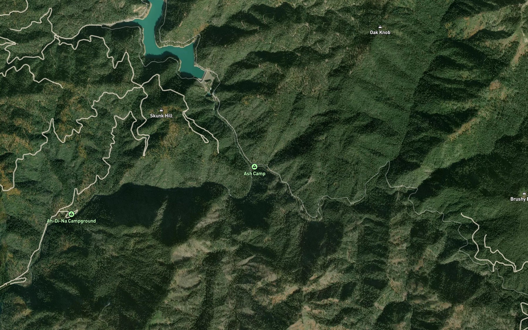 Satellite map of the Centipede Creek