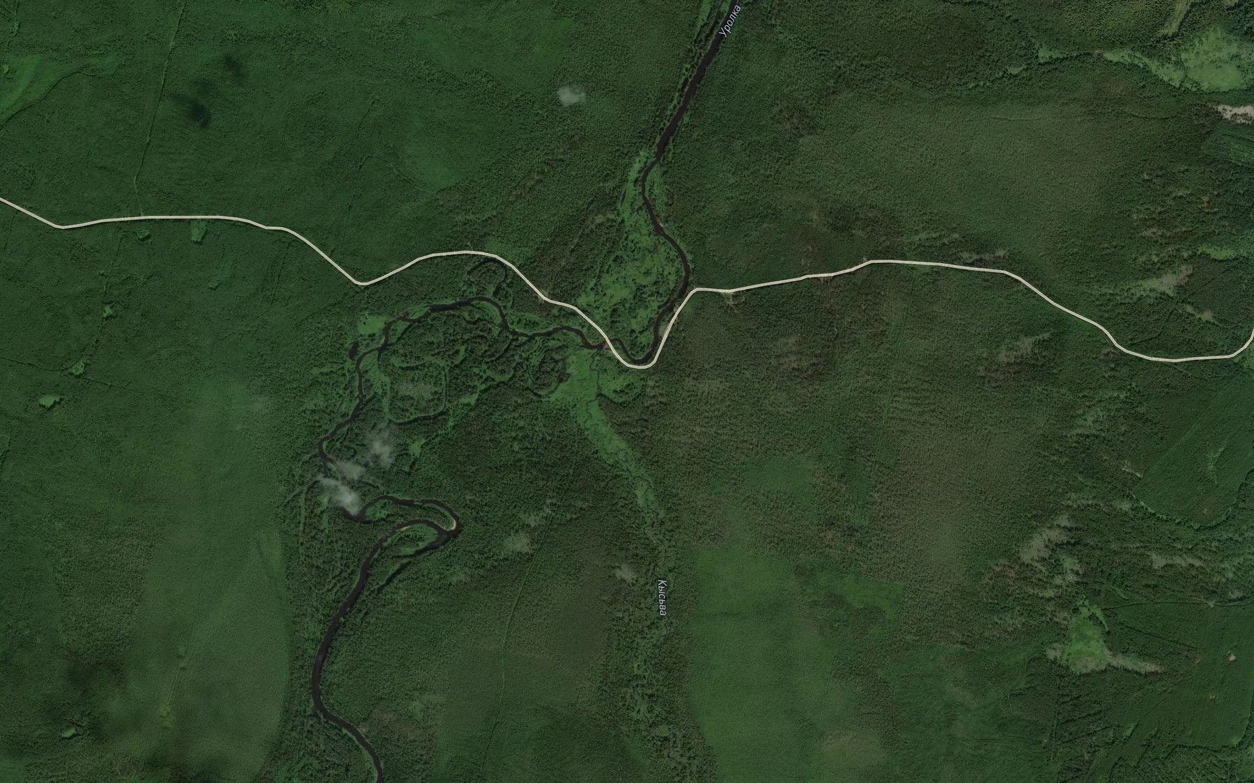 Satellite map of the Kos'va