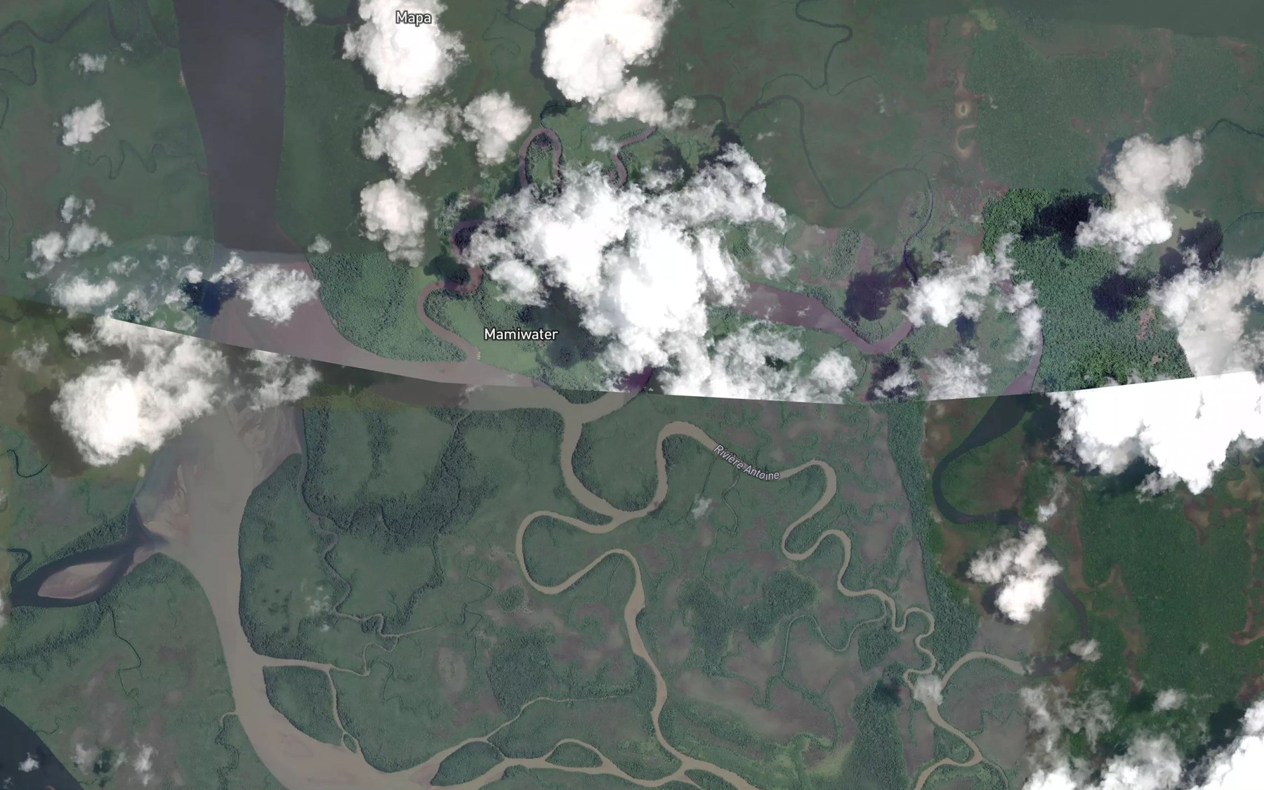 Satellite map of the Crique Binjame