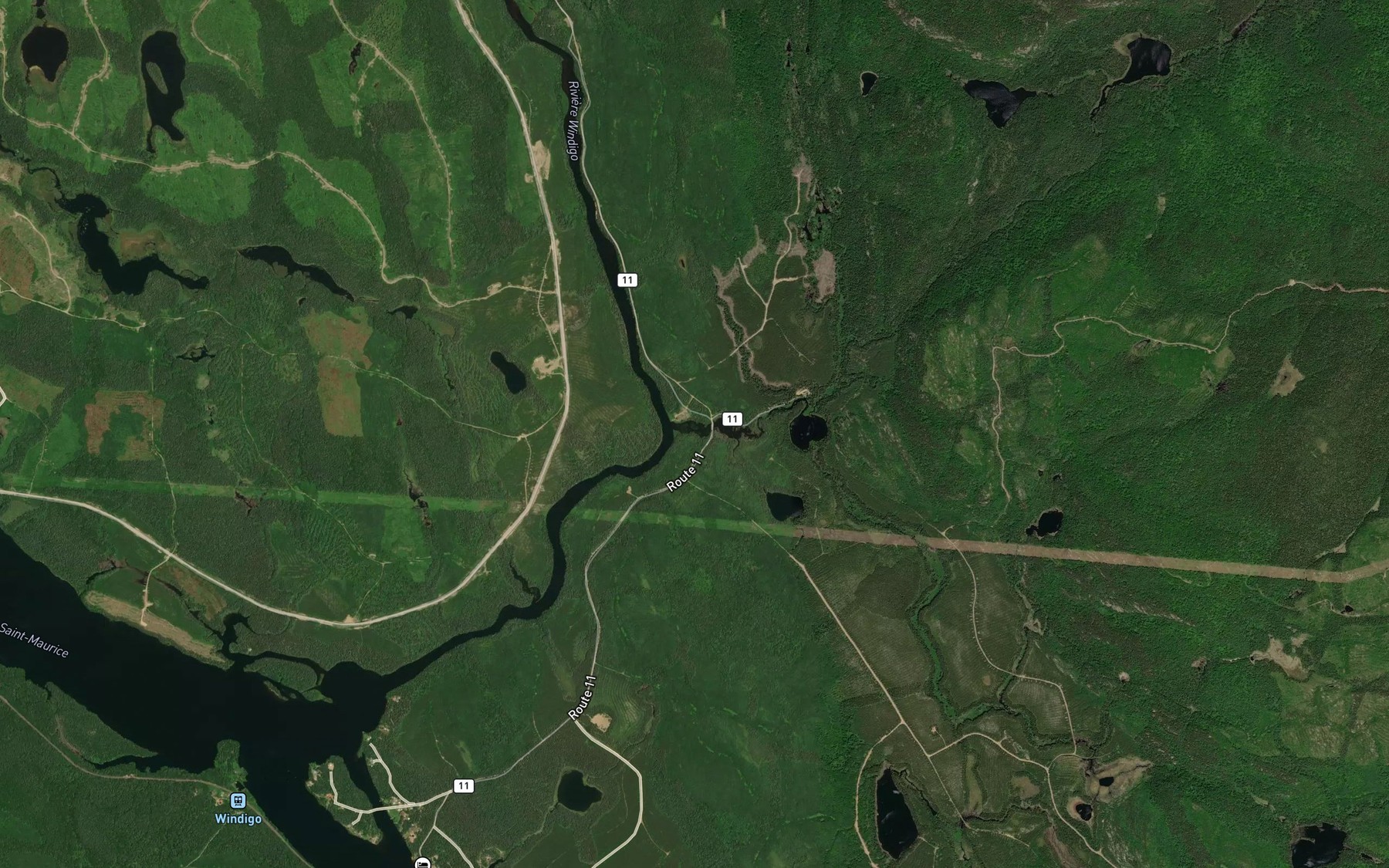 Satellite map of the Ruisseau Veillette