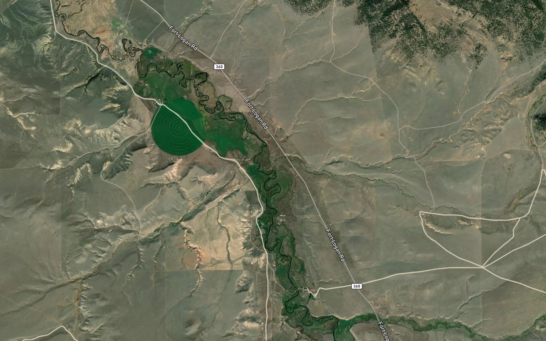 Satellite map of the Rabbit Creek