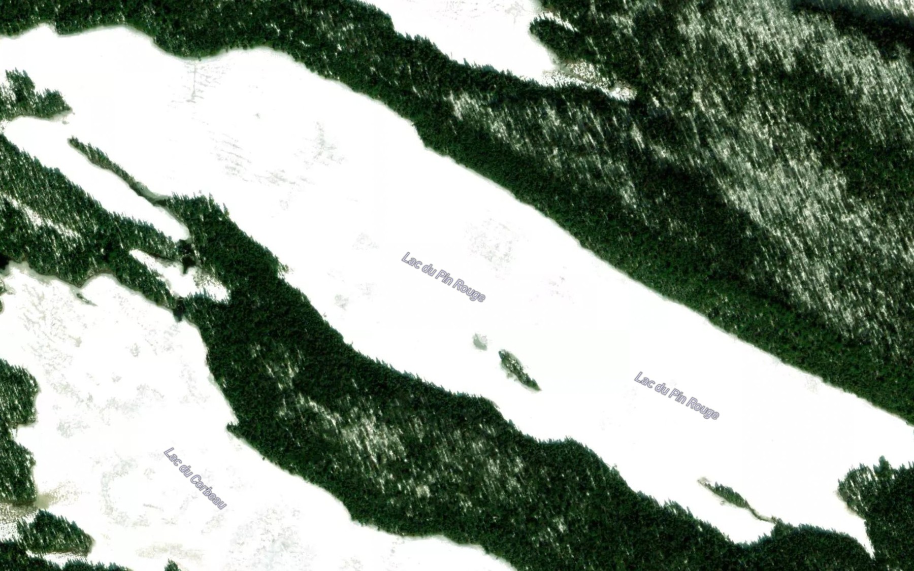 Satellite map of the Lac du Pin Rouge