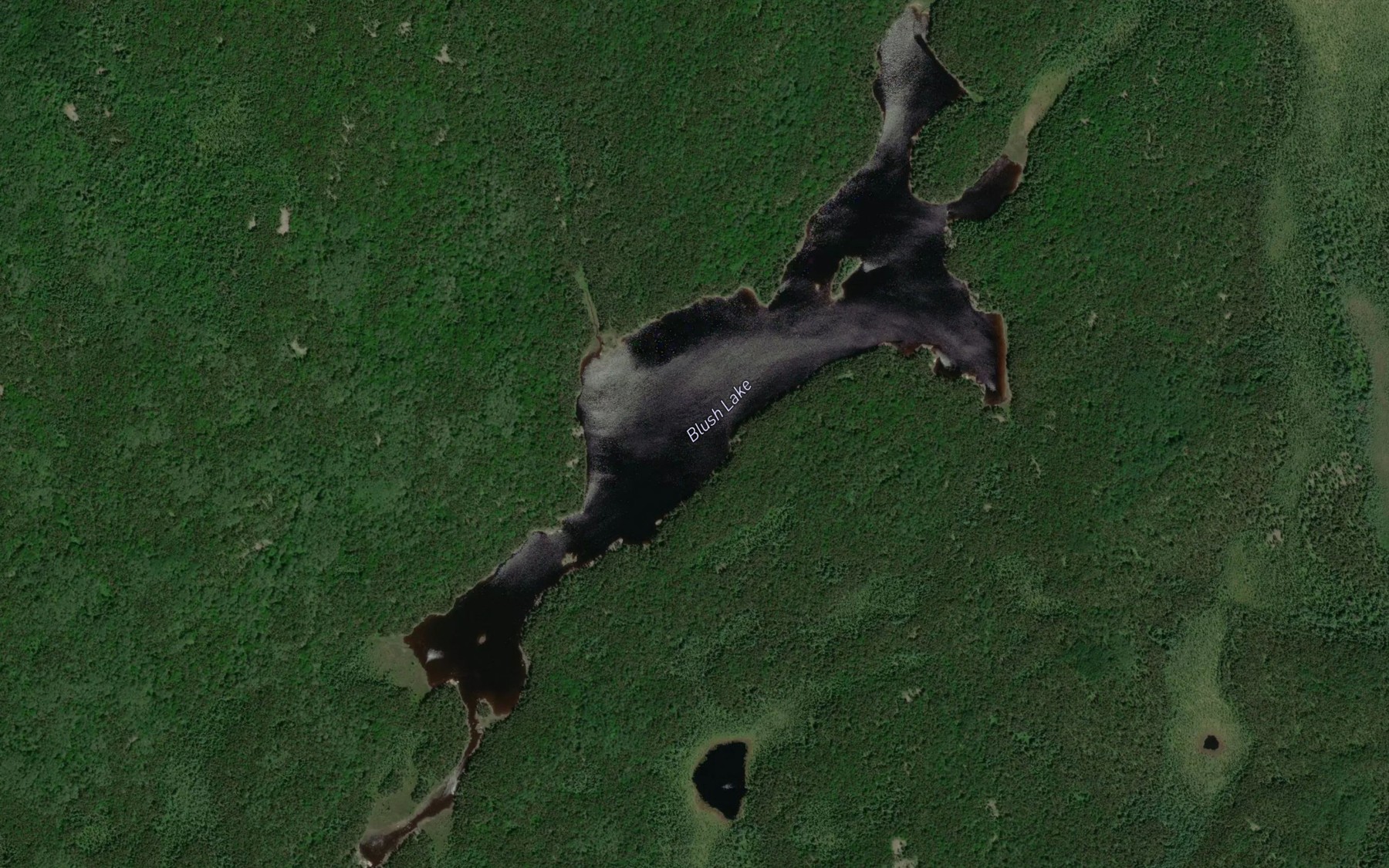 Satellite map of the Blush Lake