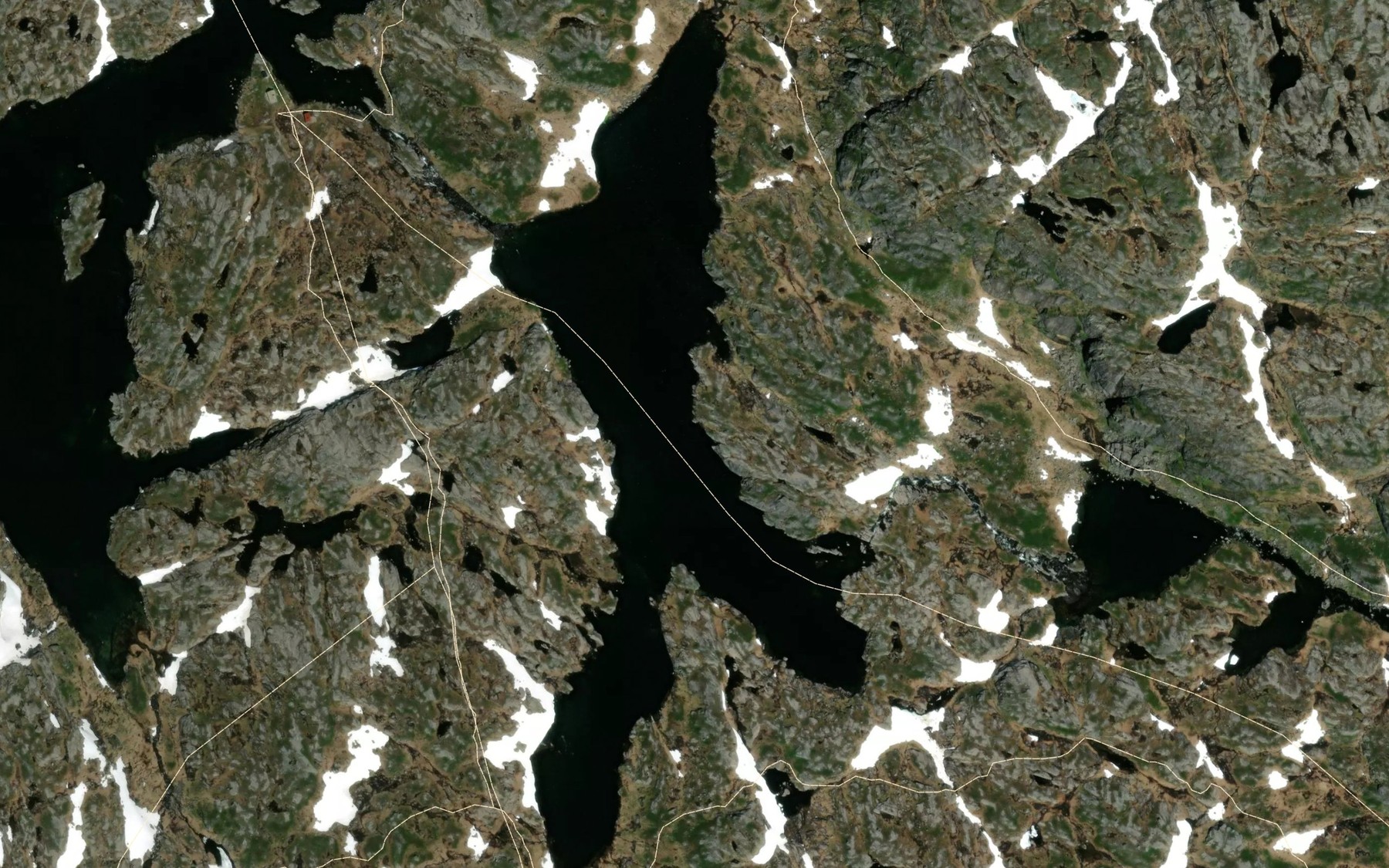 Satellite map of the Litle Sandvatn