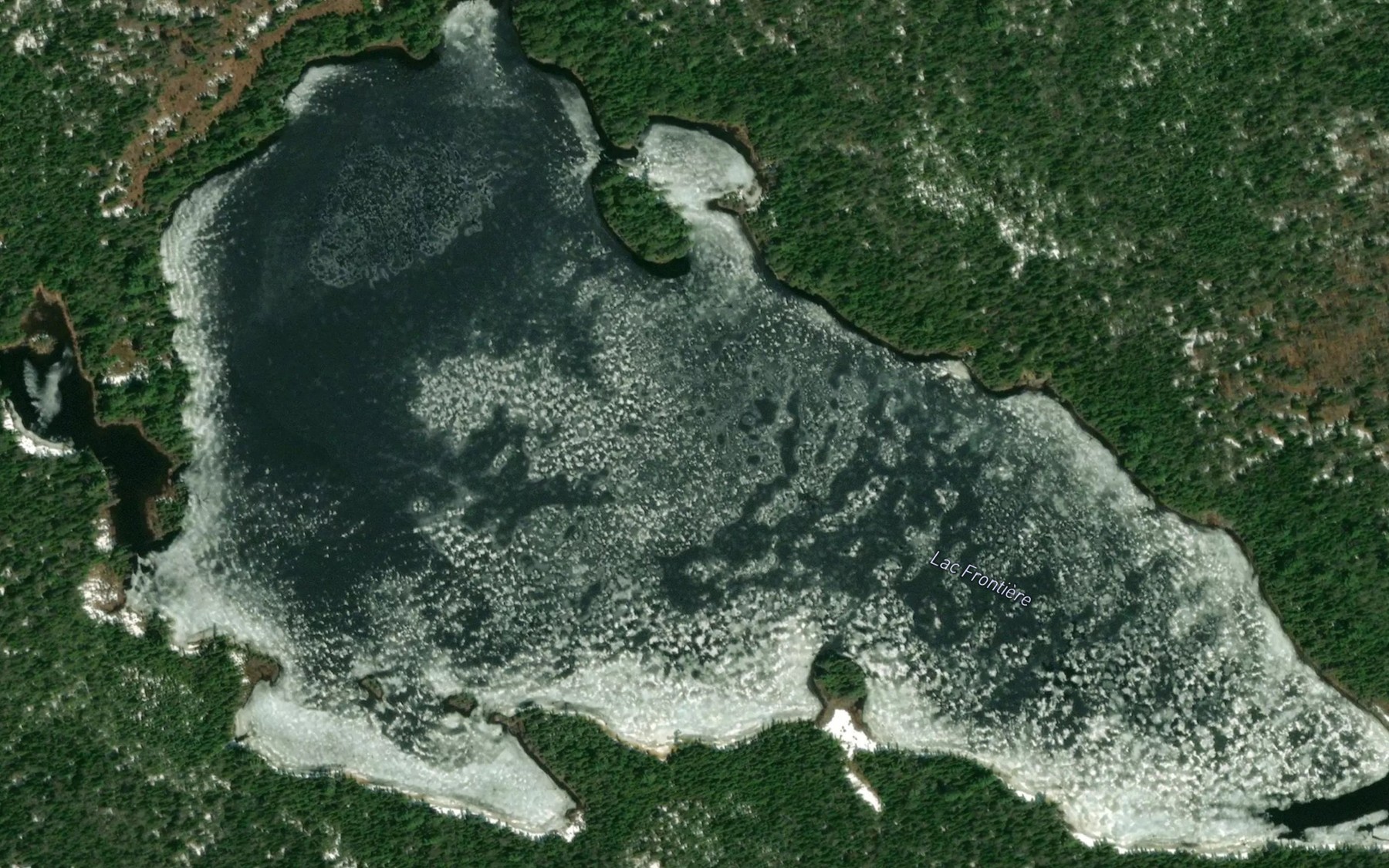 Satellite map of the Lac Frontiere