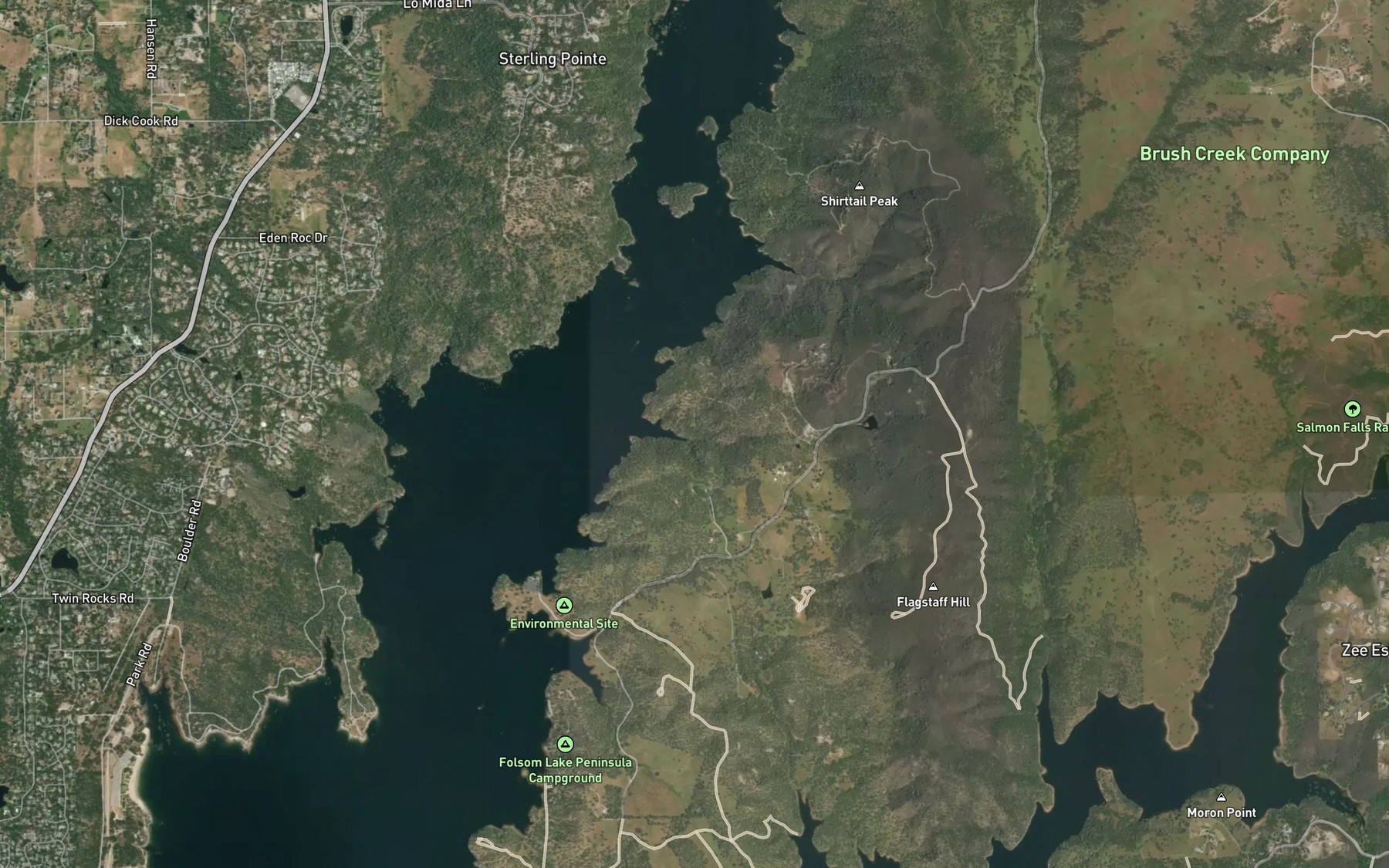 Satellite map of the Anderson Creek