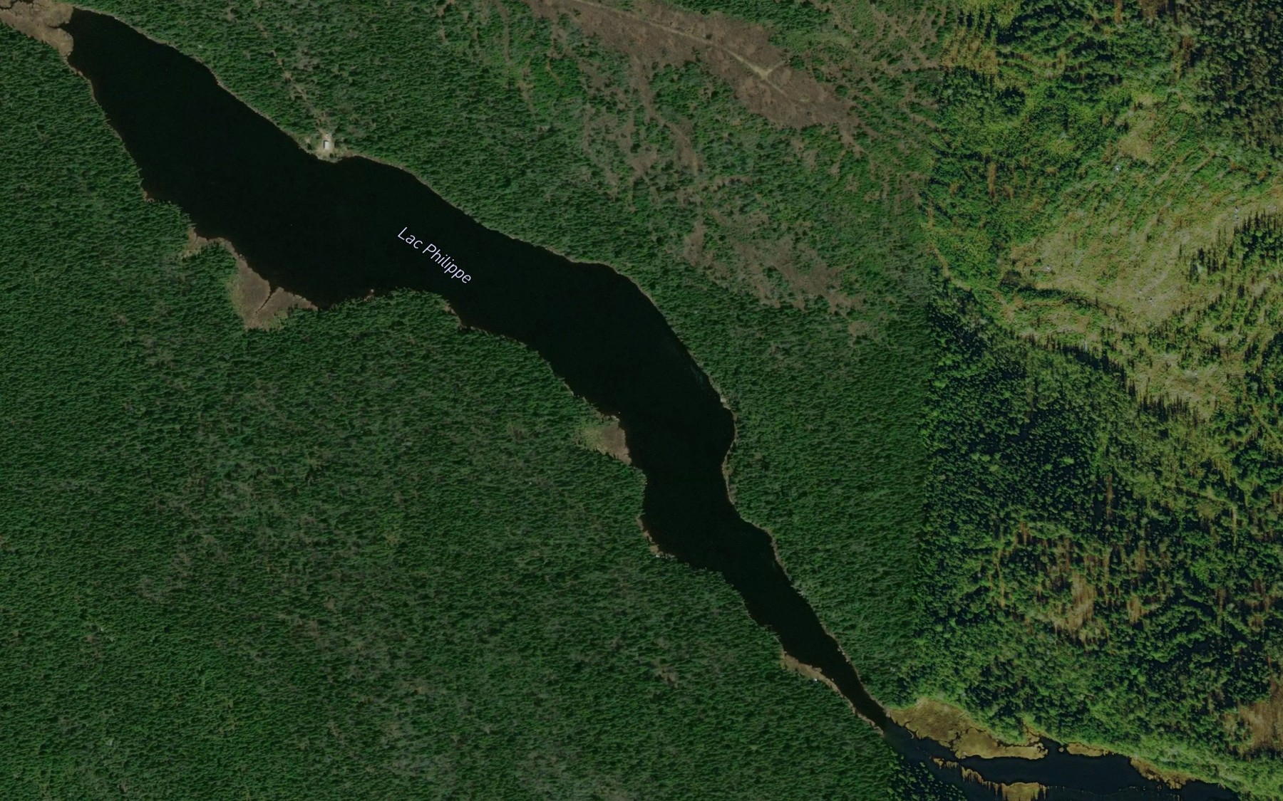 Satellite map of the Lac Philippe