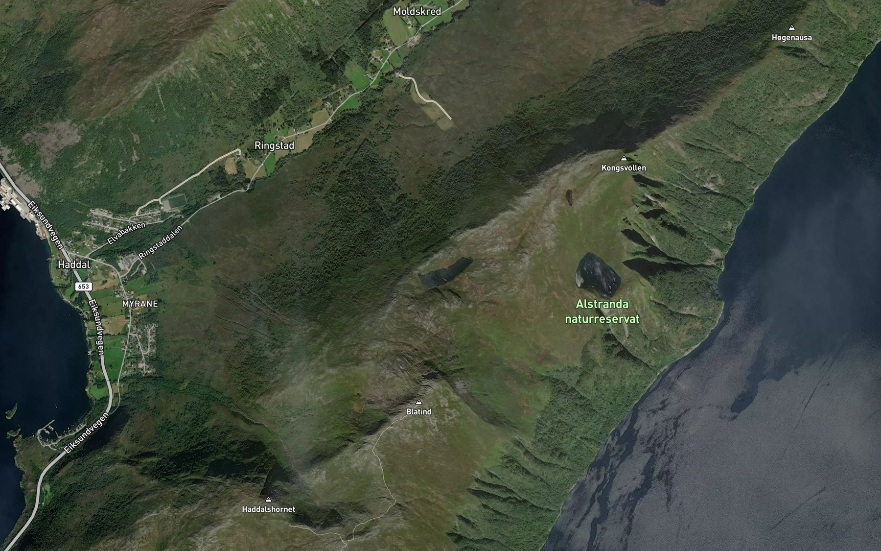 Satellite map of the Hundelaupsvatnet
