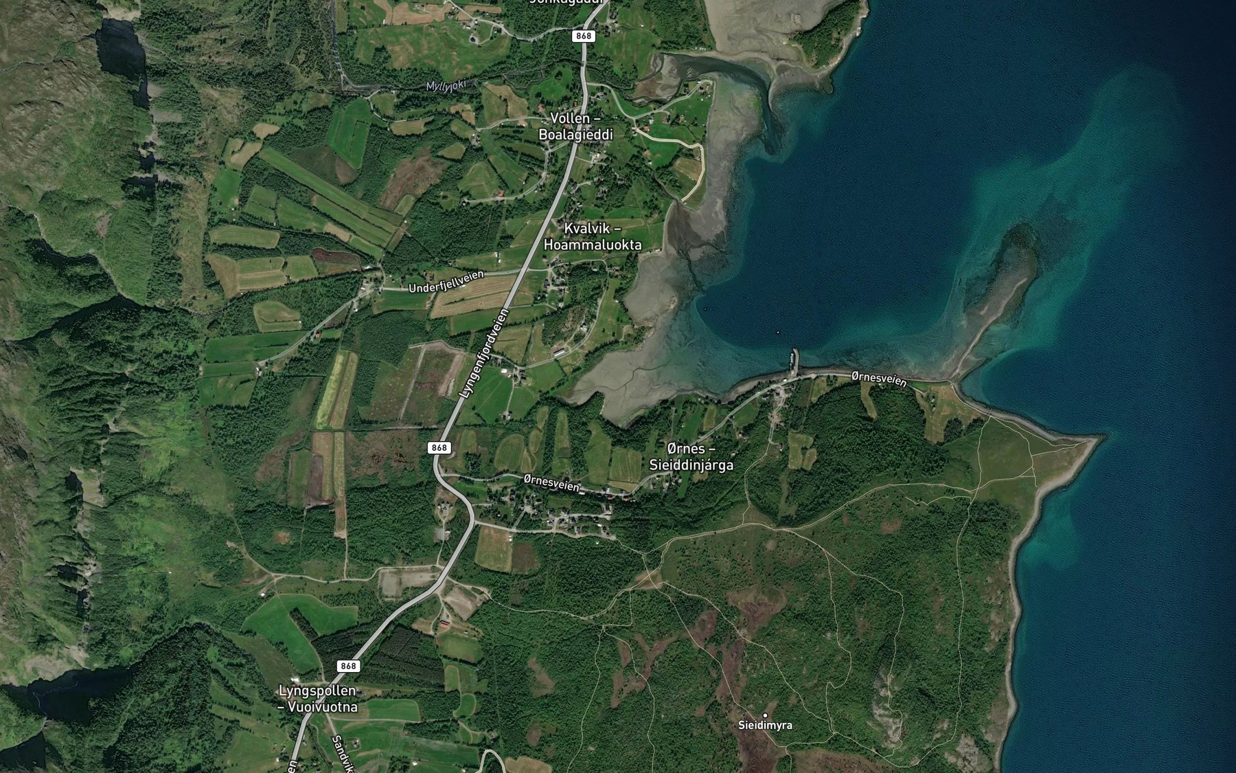 Satellite map of the Vuohppi