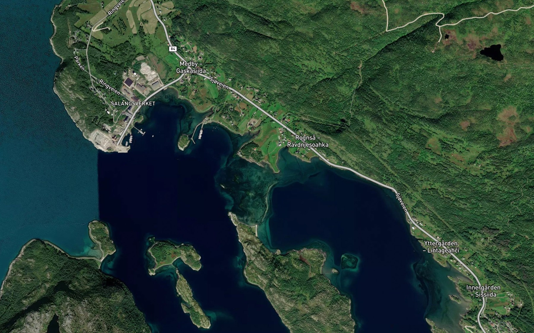 Satellite map of the Bryggebergosen