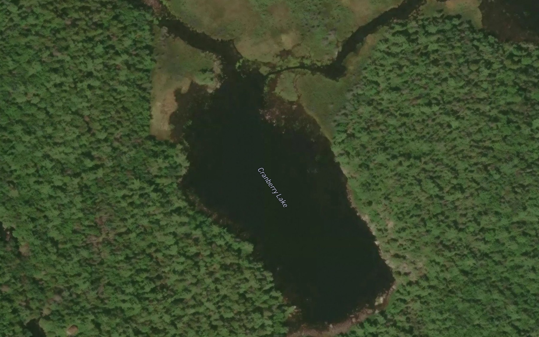 Satellite map of the Cranberry Lake