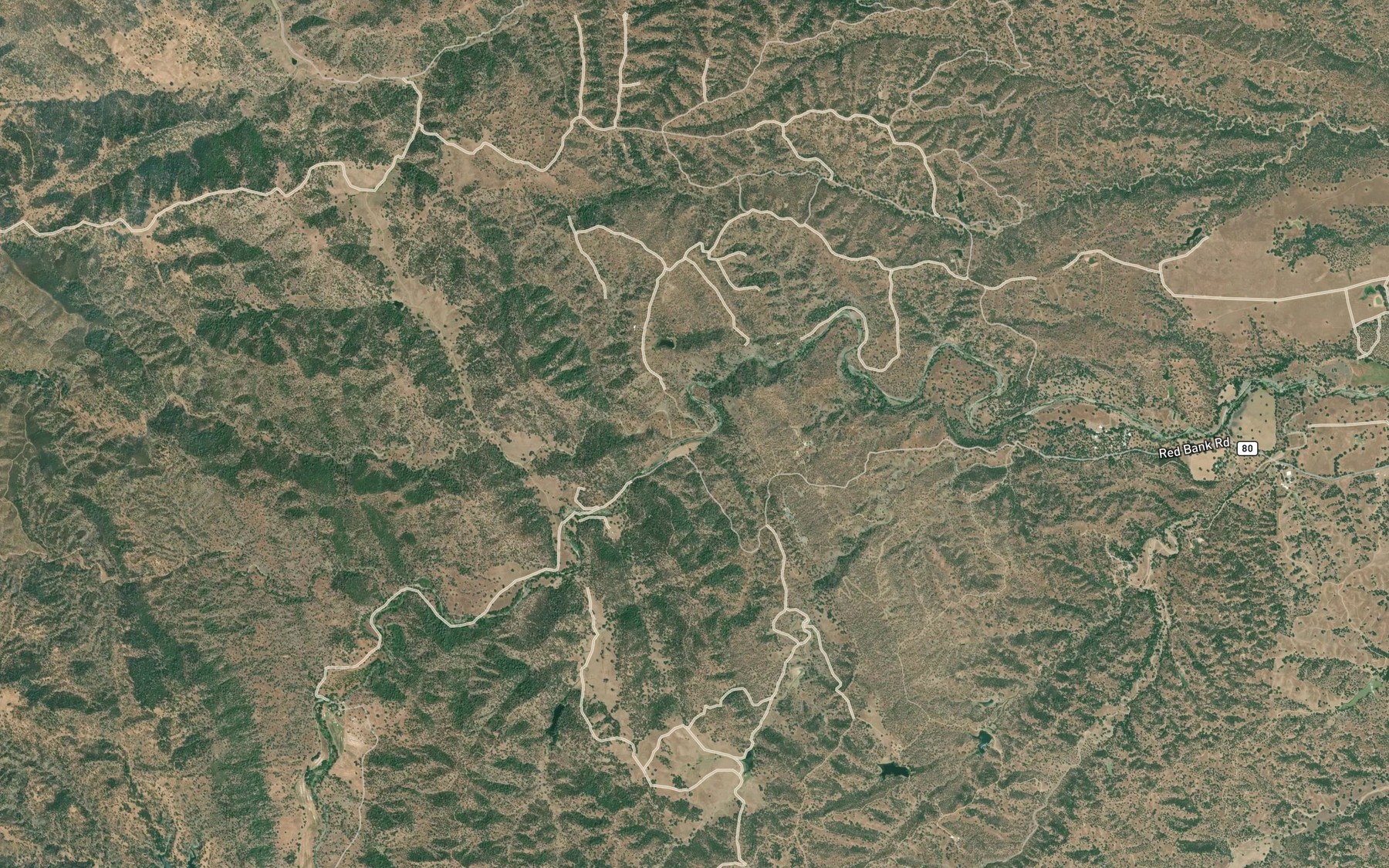 Satellite map of the Grizzly Creek