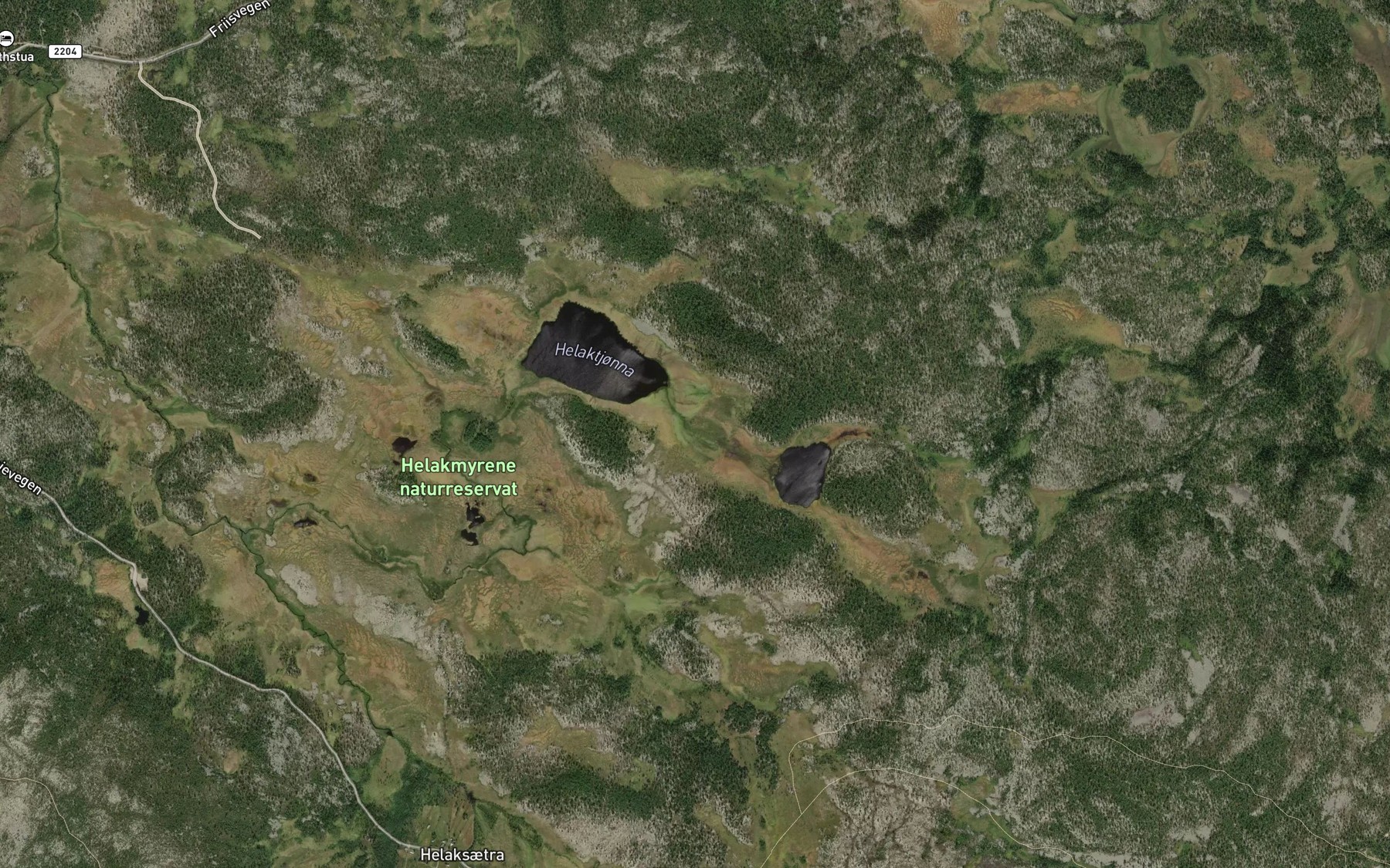 Satellite map of the Helaktjorna