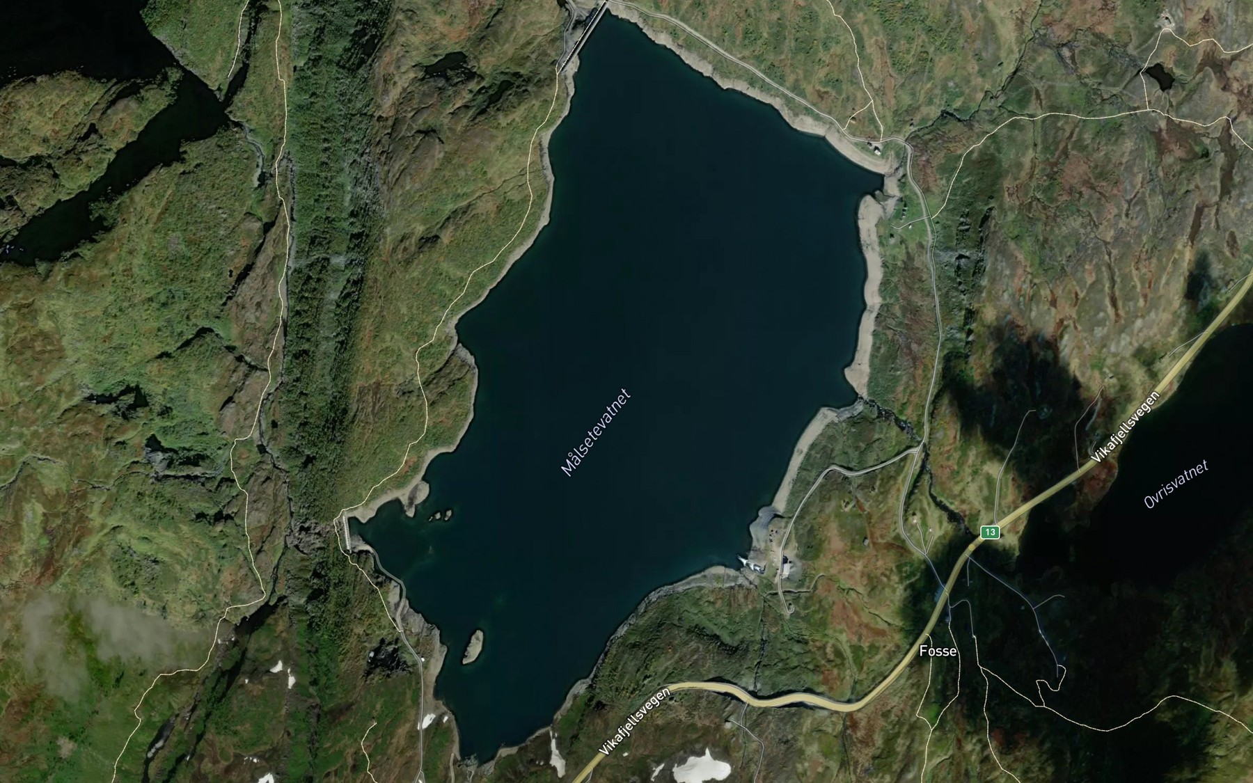 Satellite map of the Malsetevatnet