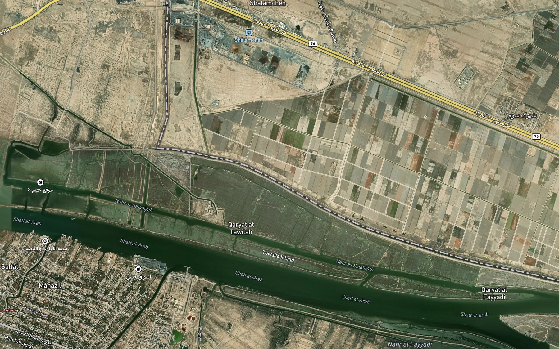 Satellite map of the Nahr-e Mahruq