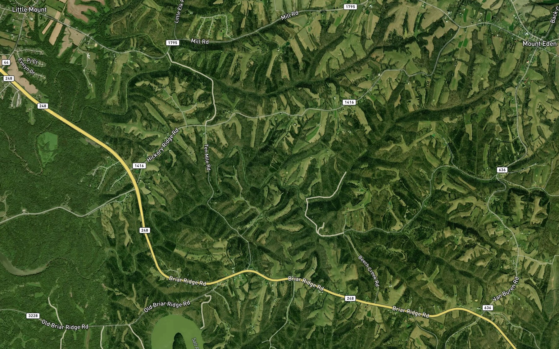 Satellite map of the Dutchman Branch